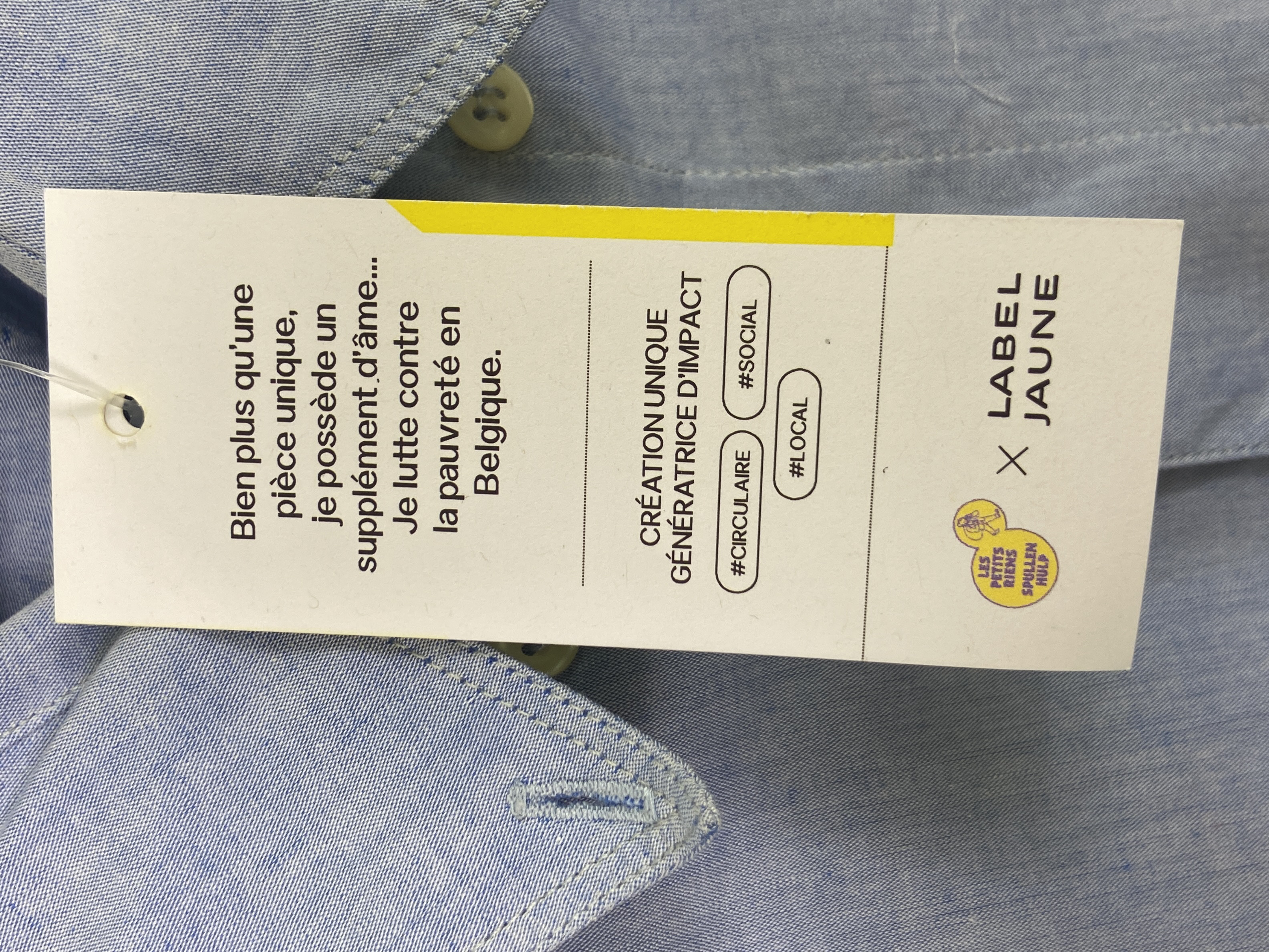 Chemise Bleue Ciel Label jaune M 👔 - Photo 4