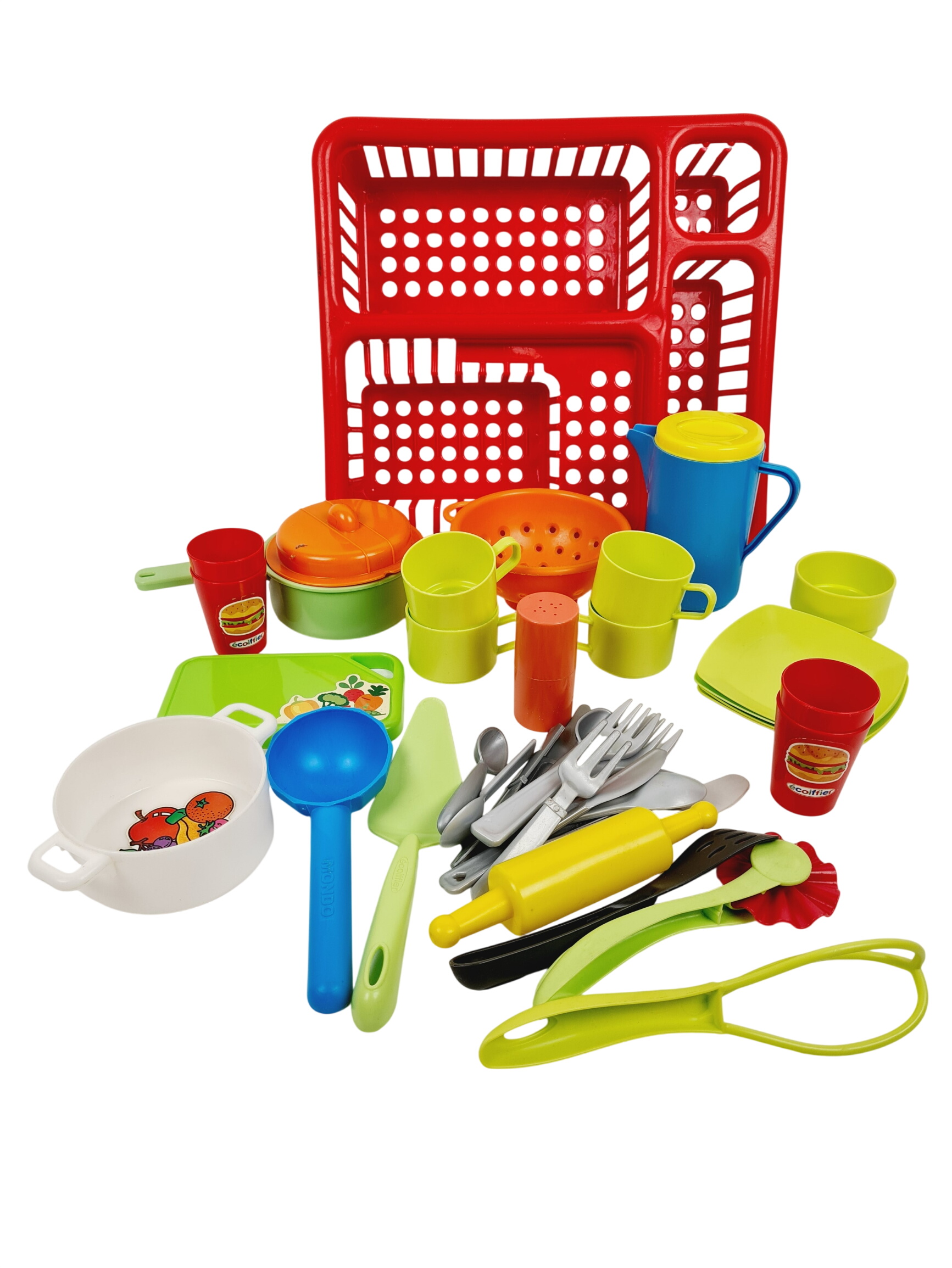 Acheter Jeu d'imitation - Lots de dinette avec un égouttoir rouge en plastique Bon état - 10,00 € Jeu d'imitation - Lots de dinette avec un égouttoir rouge en plastique Bon état - reconditionné disponible sur Label Emmaüs