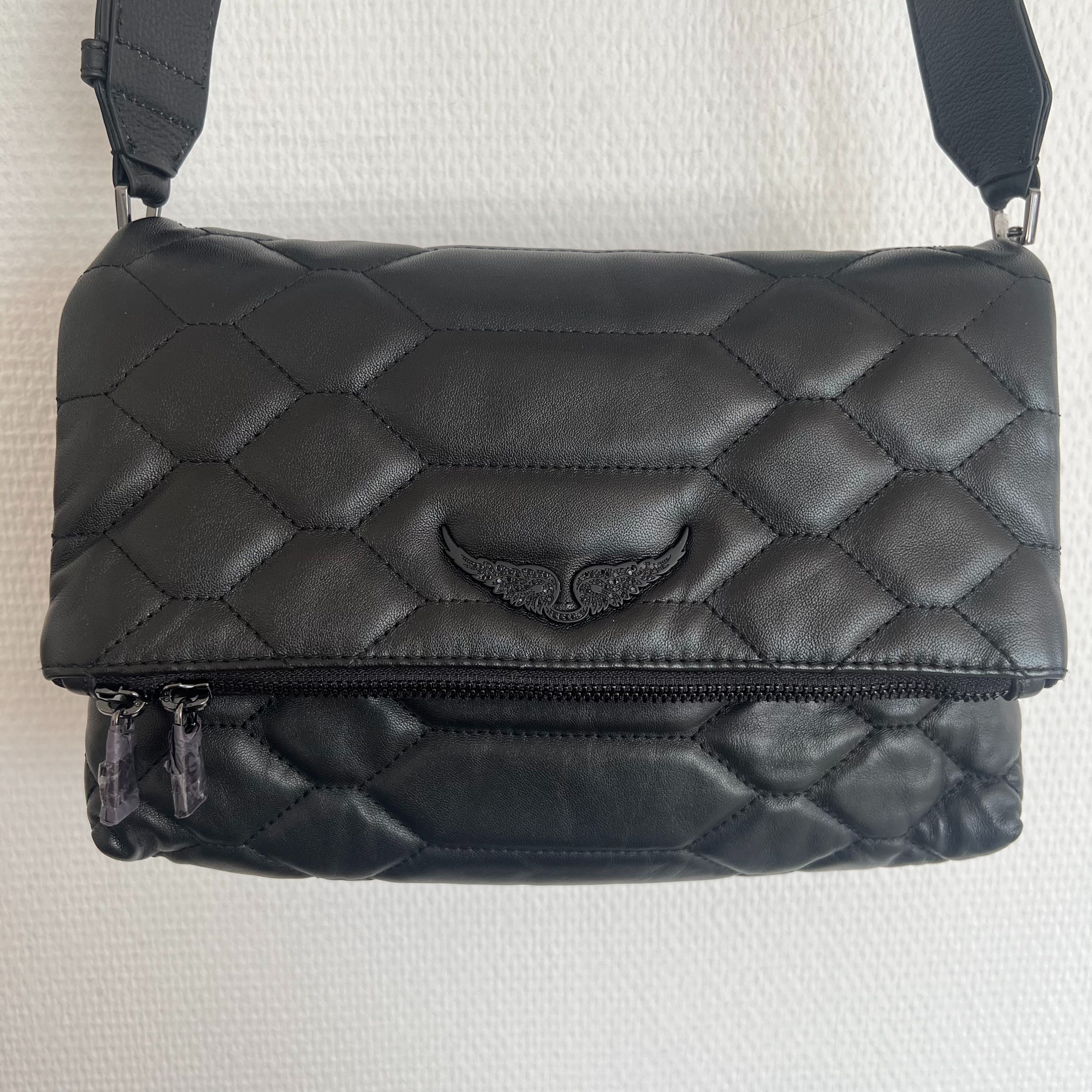 Sac à main Zadig&Voltaire Rocky matelassé en cuir noir - Image 6