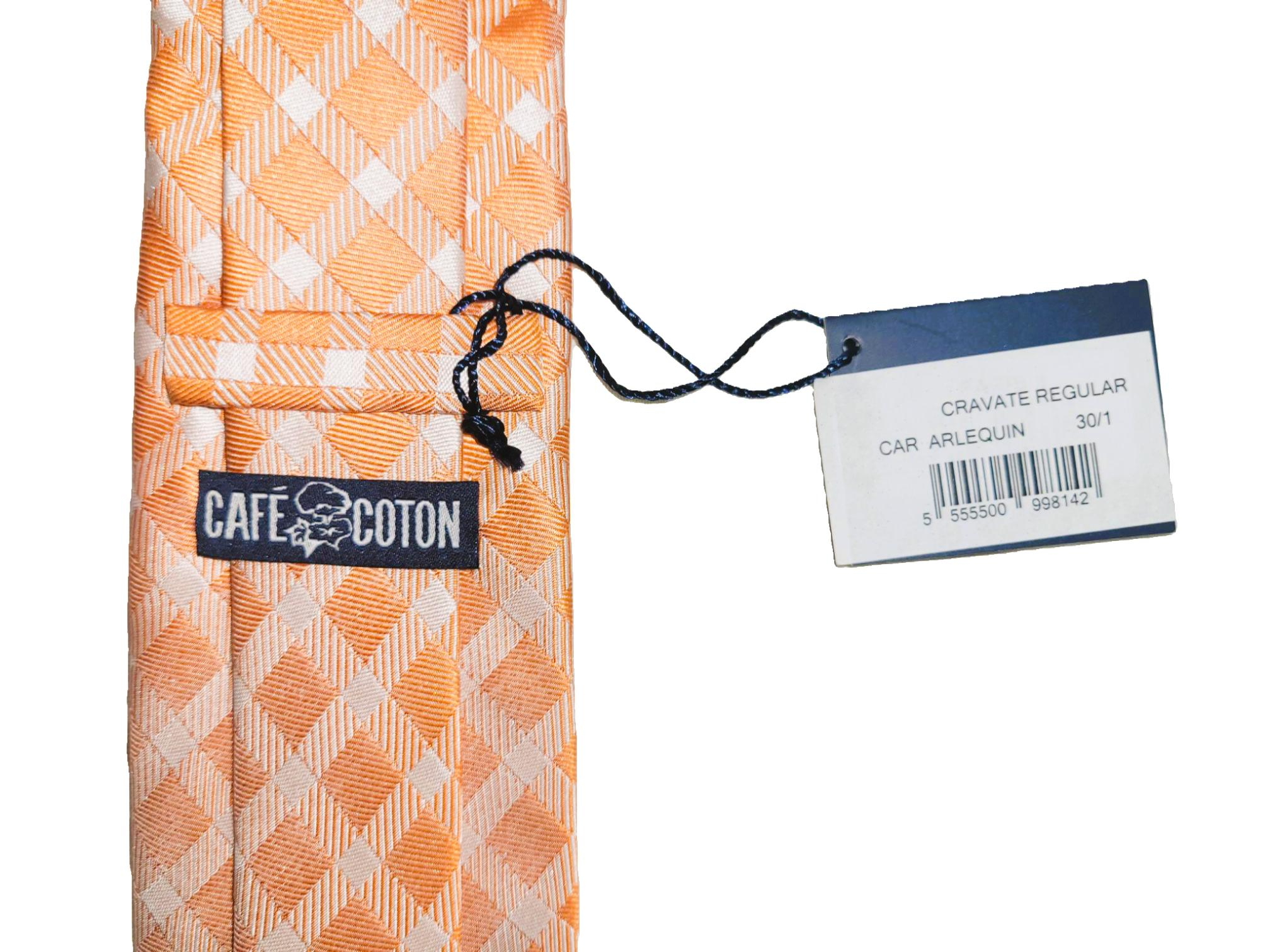 Lot de deux cravates oranges Café Coton 100% soie - Photo 6