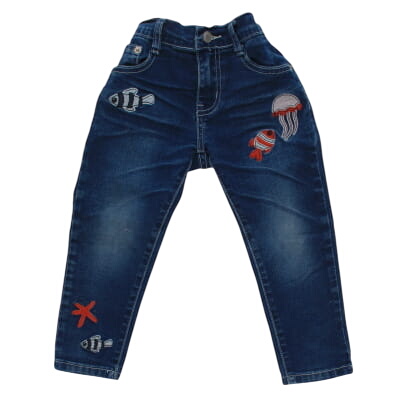 Jeans bleu délavé imprimé - Fille - Interdit de me gronder - Taille 2 ans - Photo 0