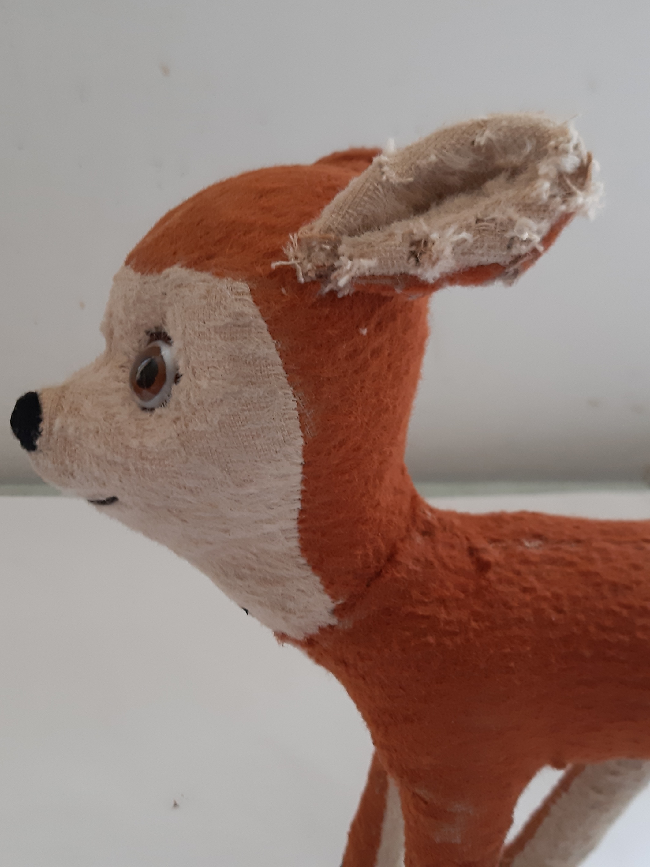 Peluche ancienne Faon Bambi, intérieur en paille - État correct - Photo 8