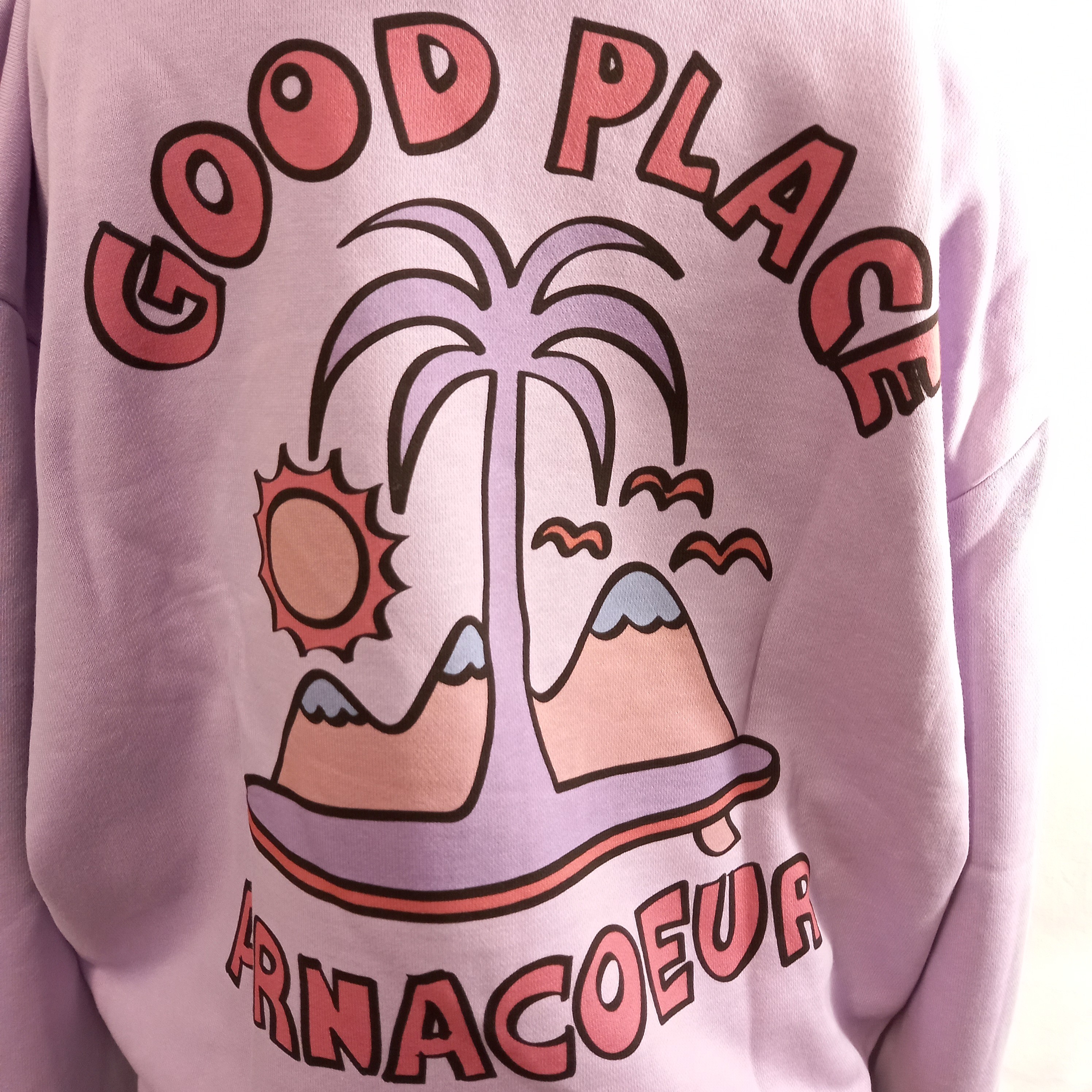 Sweat à capuche couleur parme, de taille S, de marque Arnacoeur Très bon état - Vue 4 - 