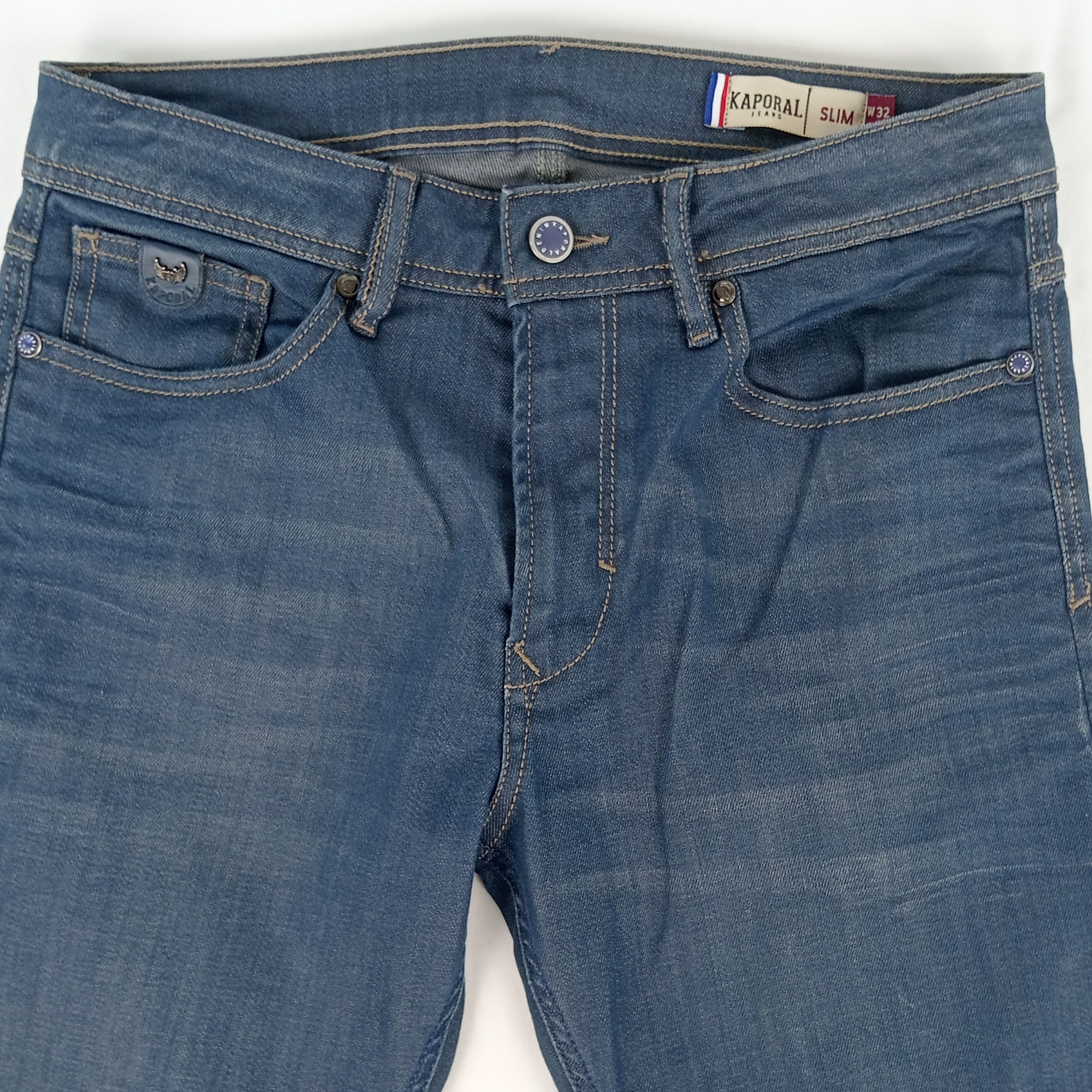 Jean homme de la marque Kaporal coupe longue de couleur bleu marine taille US: W32/L34 - Photo 2