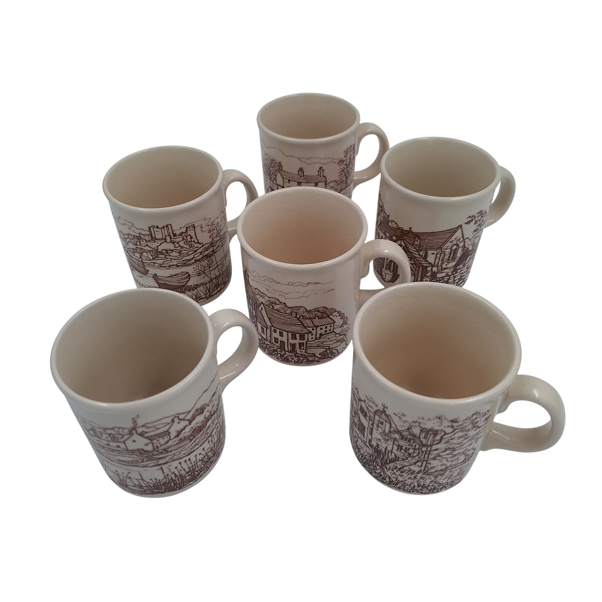 Acheter Lot de 6 tasses / mugs. Céramique. Crème avec décor de village. Estampillées sous les pièces « MADE IN ENGLAND ». Très bon état - 15,00 € Lot de 6 tasses / mugs. Céramique. Crème avec décor de village. Estampillées sous les pièces « MADE IN ENGLAND ». Très bon état - reconditionné disponible sur Label Emmaüs