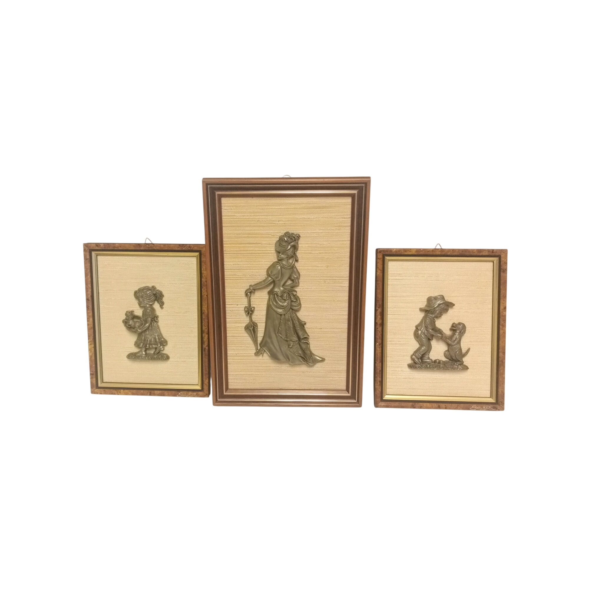 Lot de 3 Cadres figurines étain - Photo 0