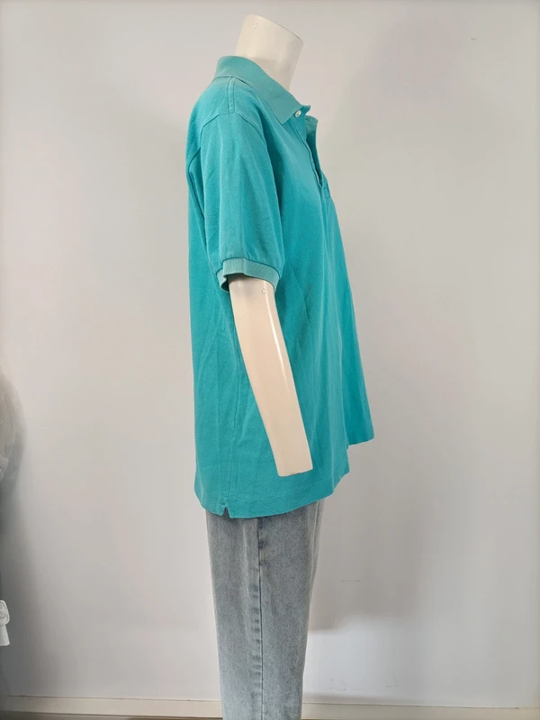 Polo Lacoste turquoise manches courtes coton piqué taille 4 Très bon état - Vue 6 - 