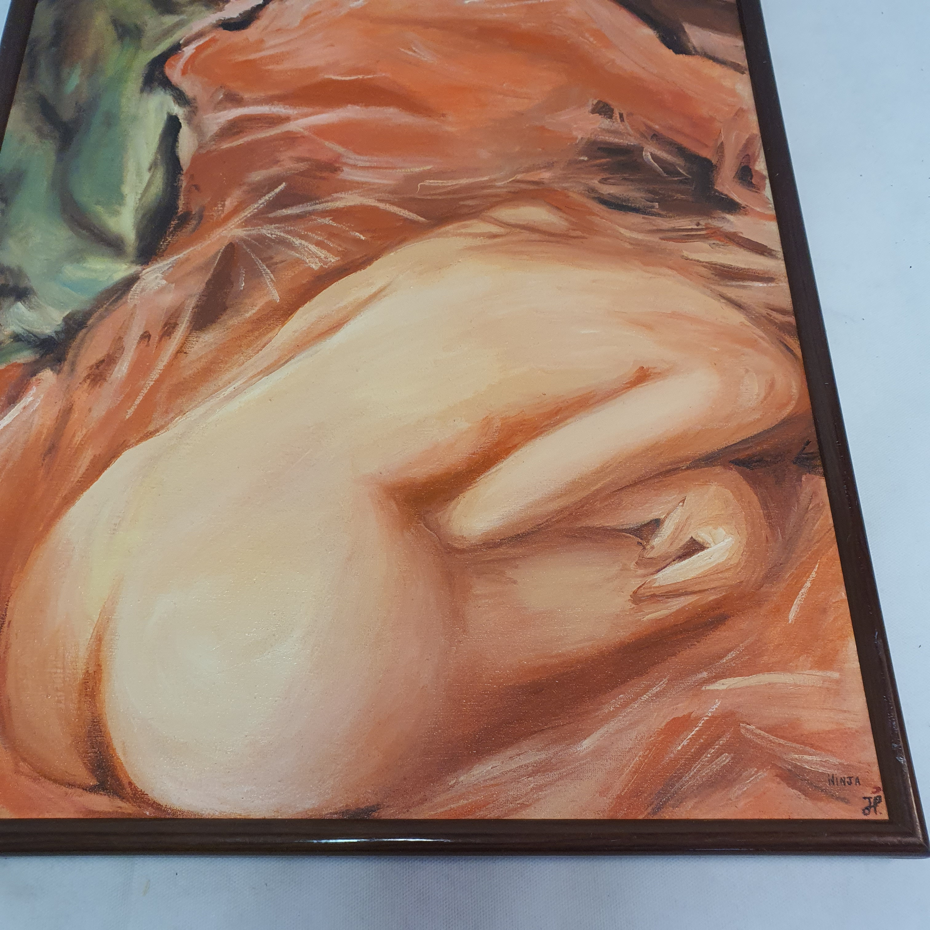 Huile sur Toile - Nude Signé Ninja État correct - Vue 2 - 
