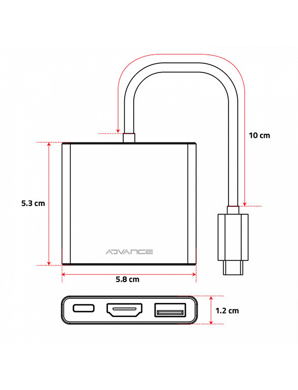 Hub Advance 3 en 1 Xpand Smart USB-C + HDMI Comme neuf - Vue 3 - 