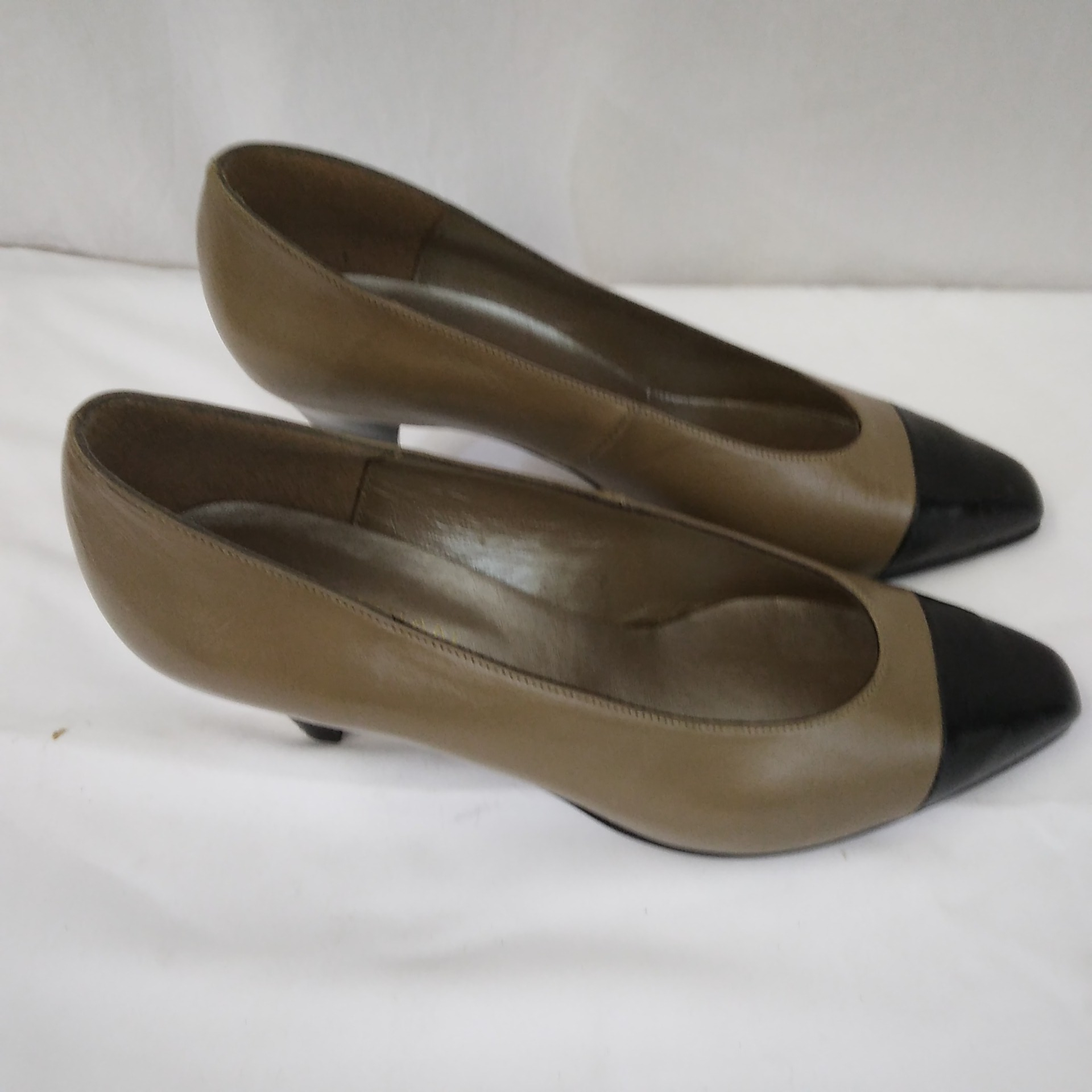 Escarpin marron pointe noire, Christian chaussures - 40  - Vue 2 - 