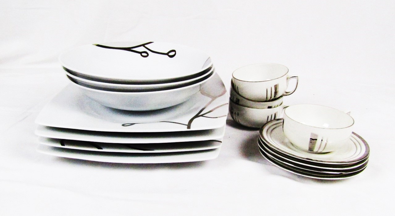 5 Tasses à Thé Paréo Par Guy Degrenne - Porcelaine Verte, état Très Propre