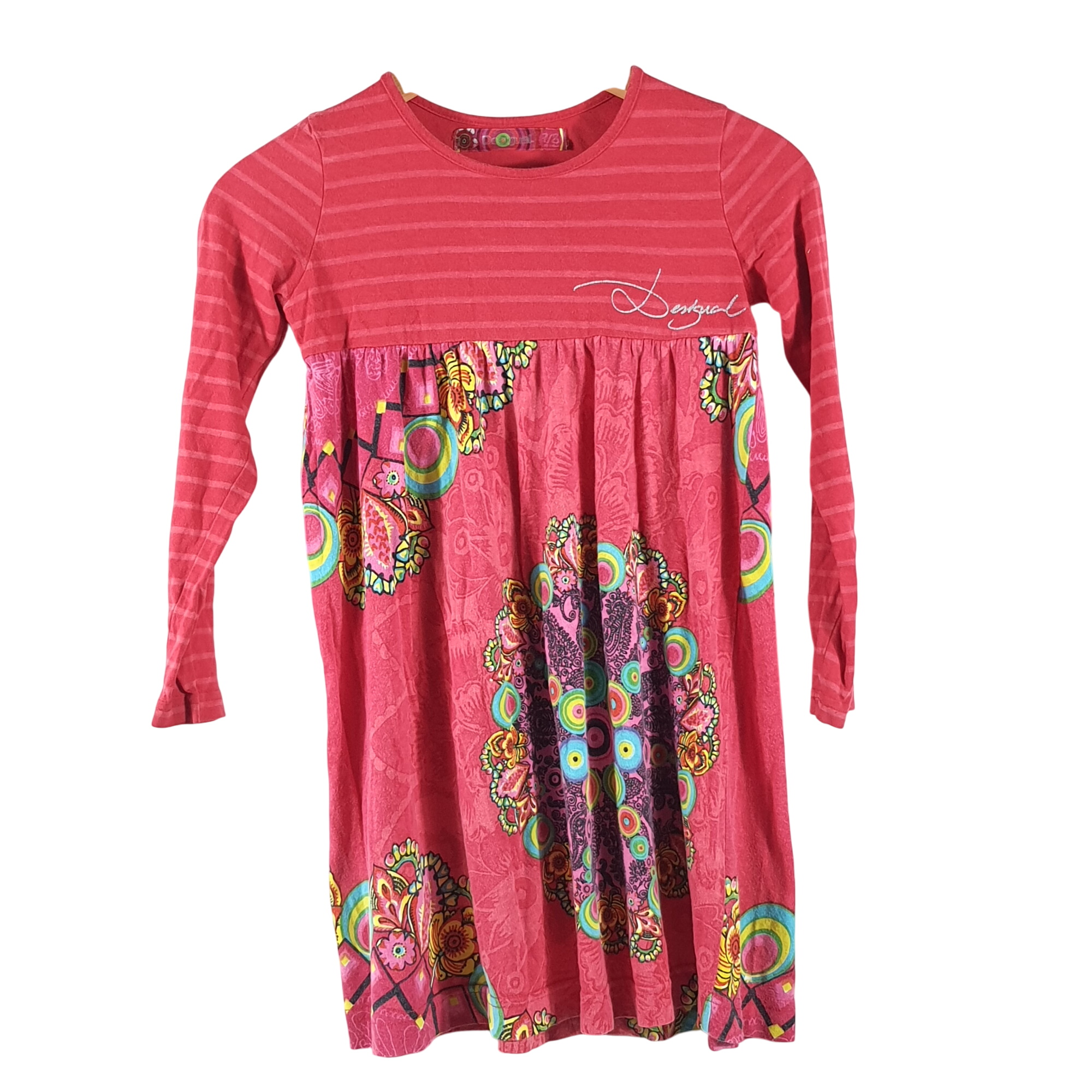 Robe rose à manches longues - Desigual - 7/8 ans - Photo 0