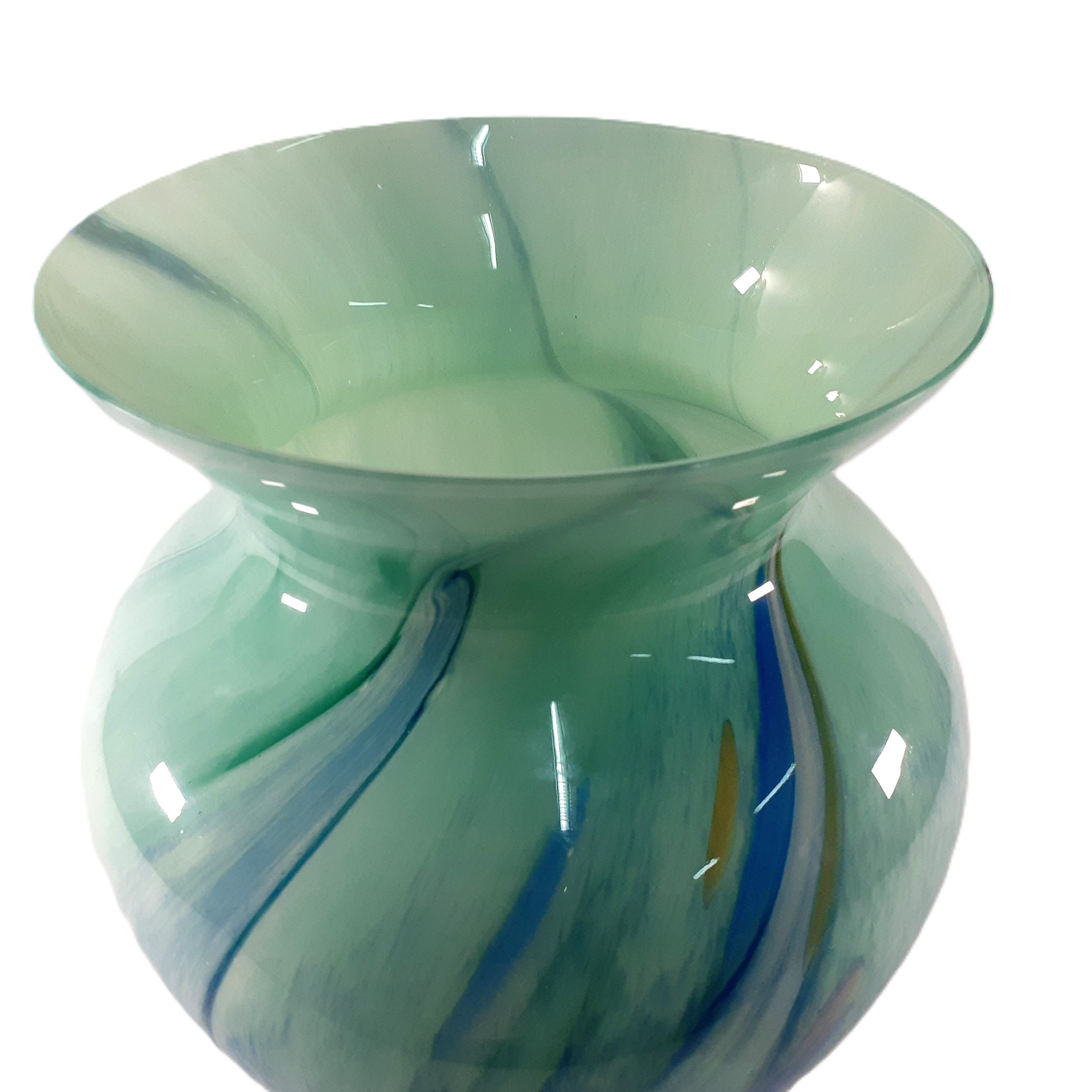 Très beau et grand vase en verre soufflé à inclusions - Photo 1