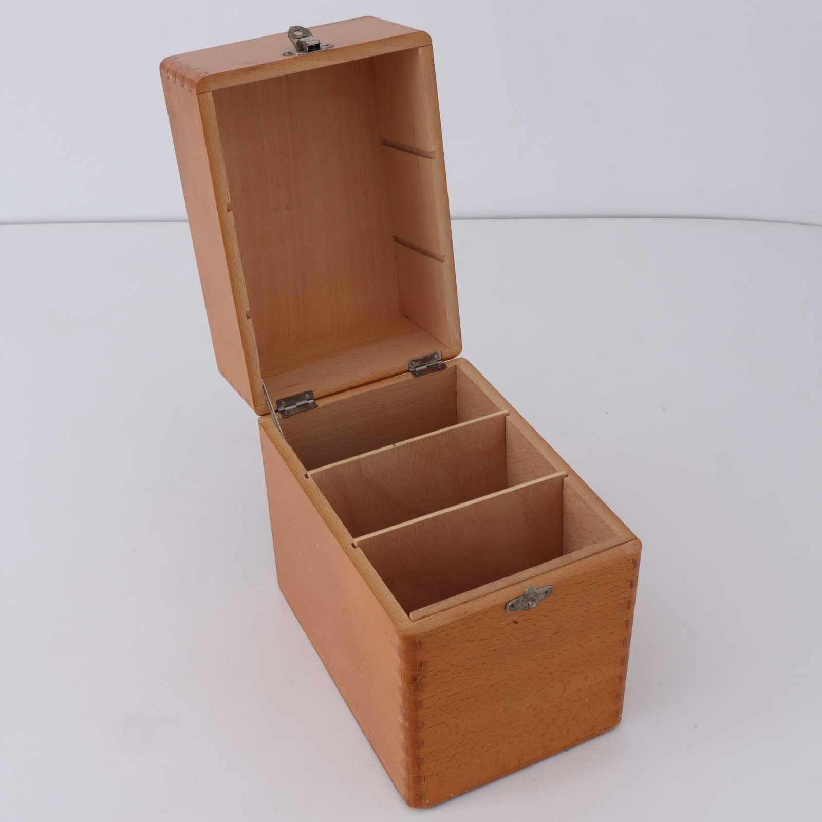 Boîte à fiche de 3 compartiments en bois - Photo 1