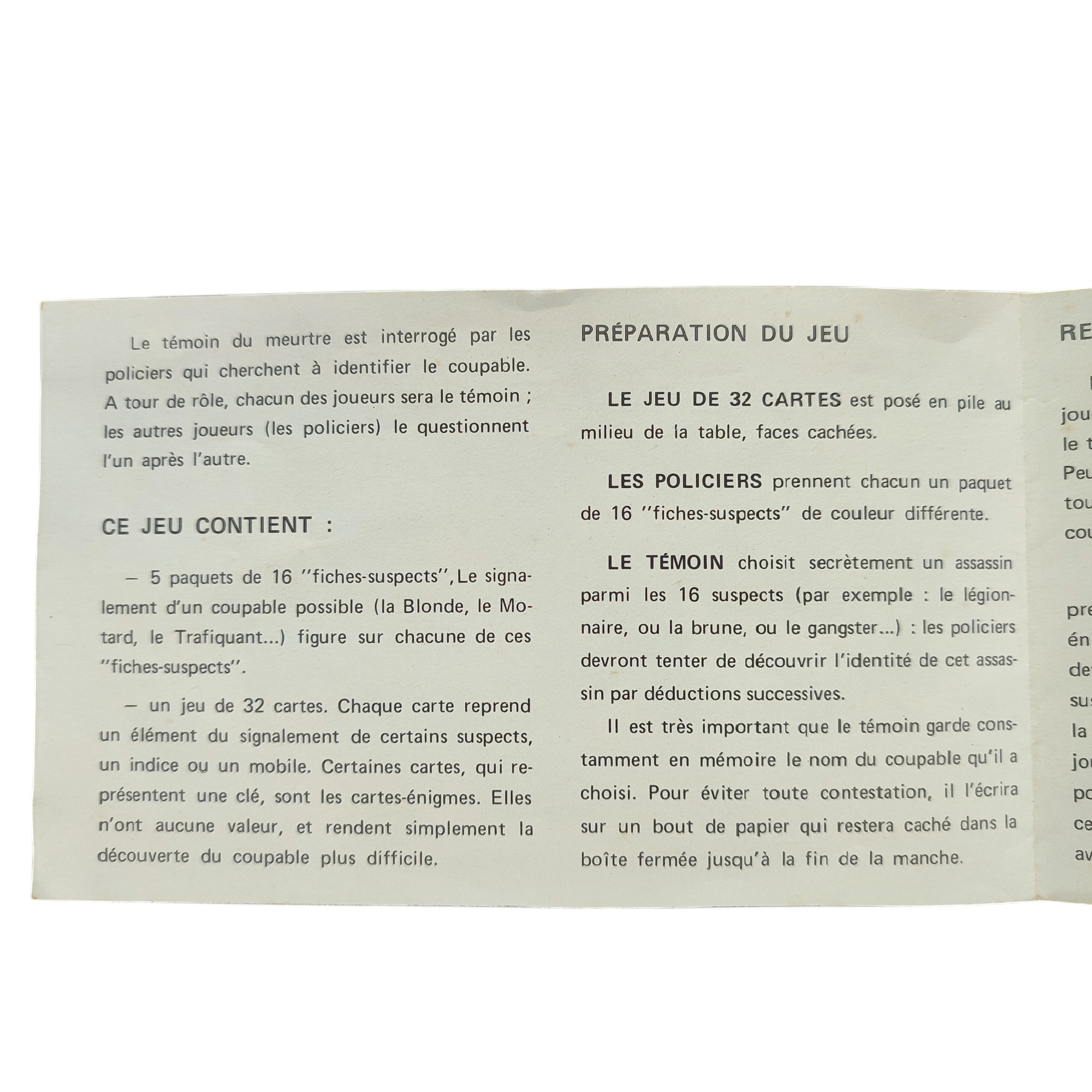 Ancien jeu de cartes "RAFLE" - jeu d'enquêteur des années 1960 - État correct - Photo 3