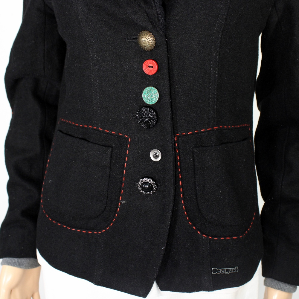  Veste Femme Noire DESIGUAL Taille 38 Bon état - Vue 5 - 