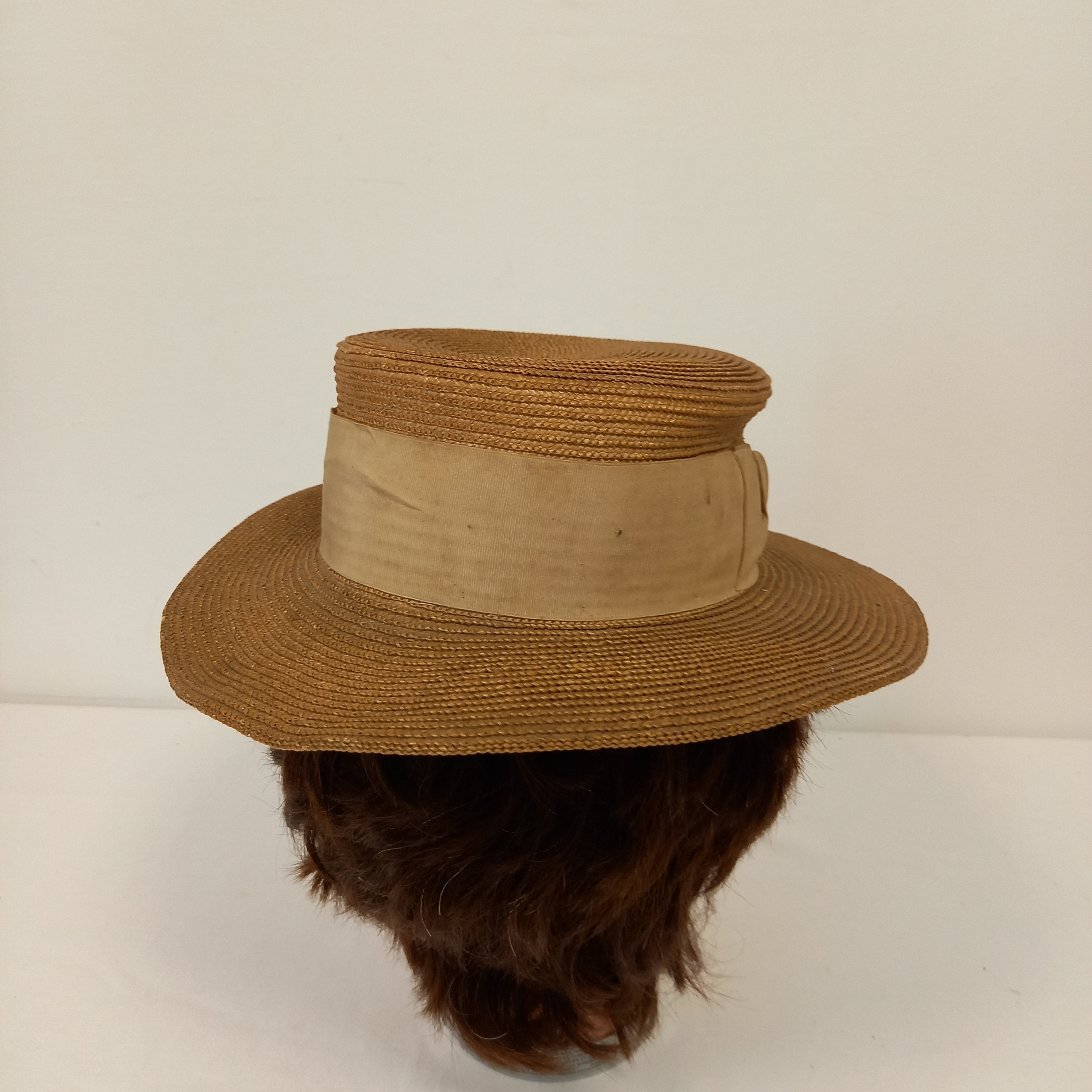 Ancien chapeau canotier ruban blanc ,A Boueicaut - Bon état - Photo 2