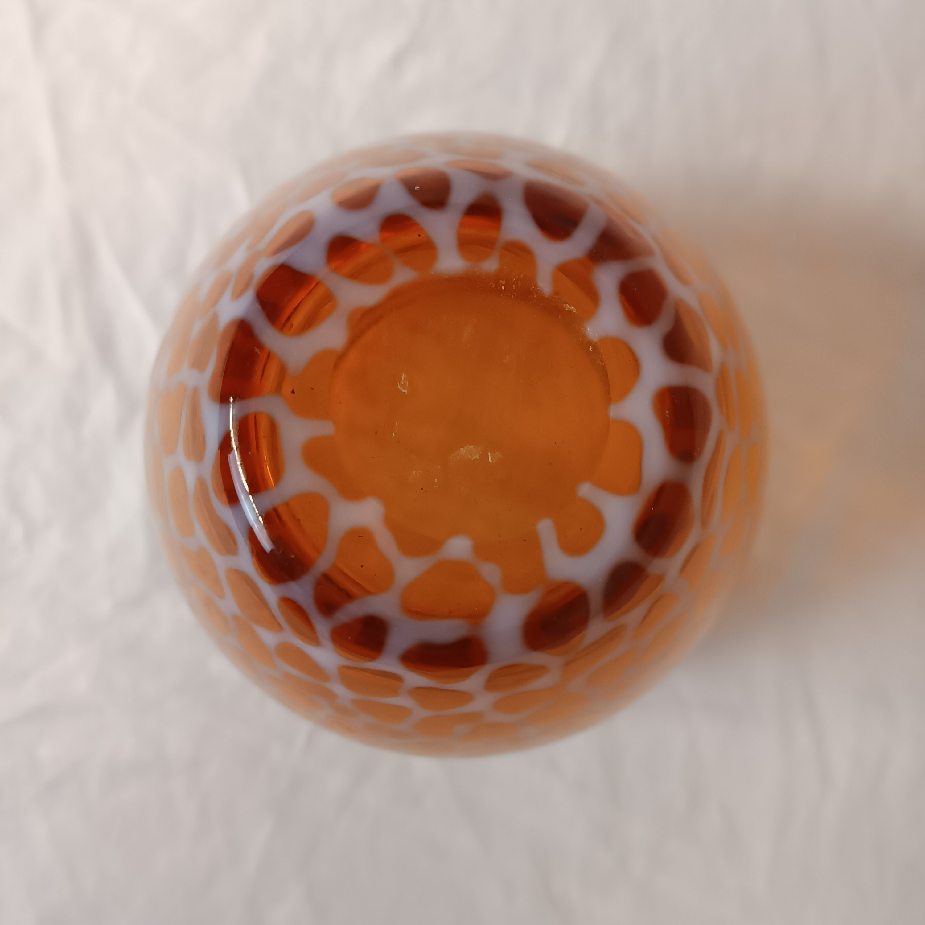 Vase vintage en verre soufflé , à motif écaille de tortue - État correct - Photo 3