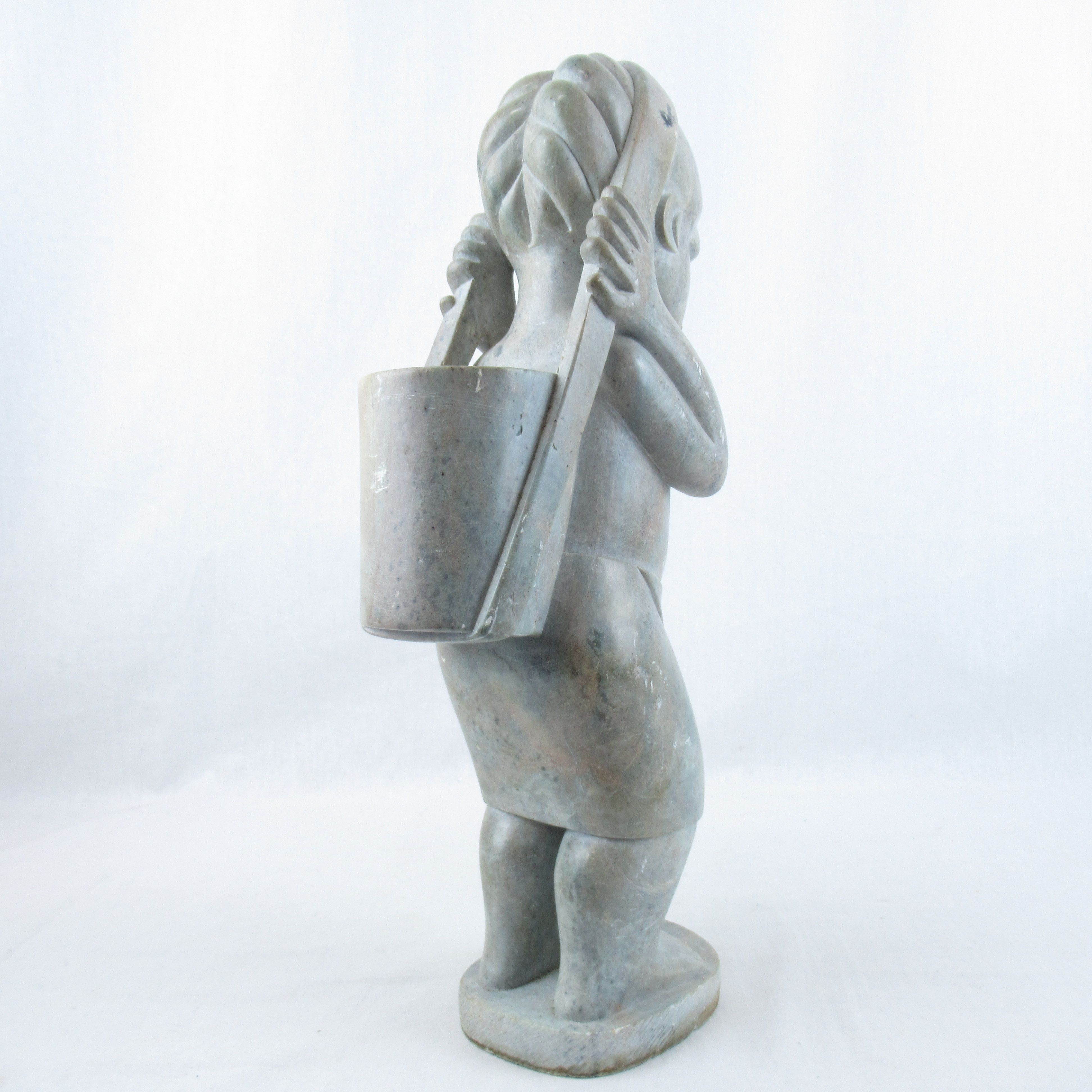 Statue Femme en pierre Mbigou (Gabon) - Très bon état - Photo 7