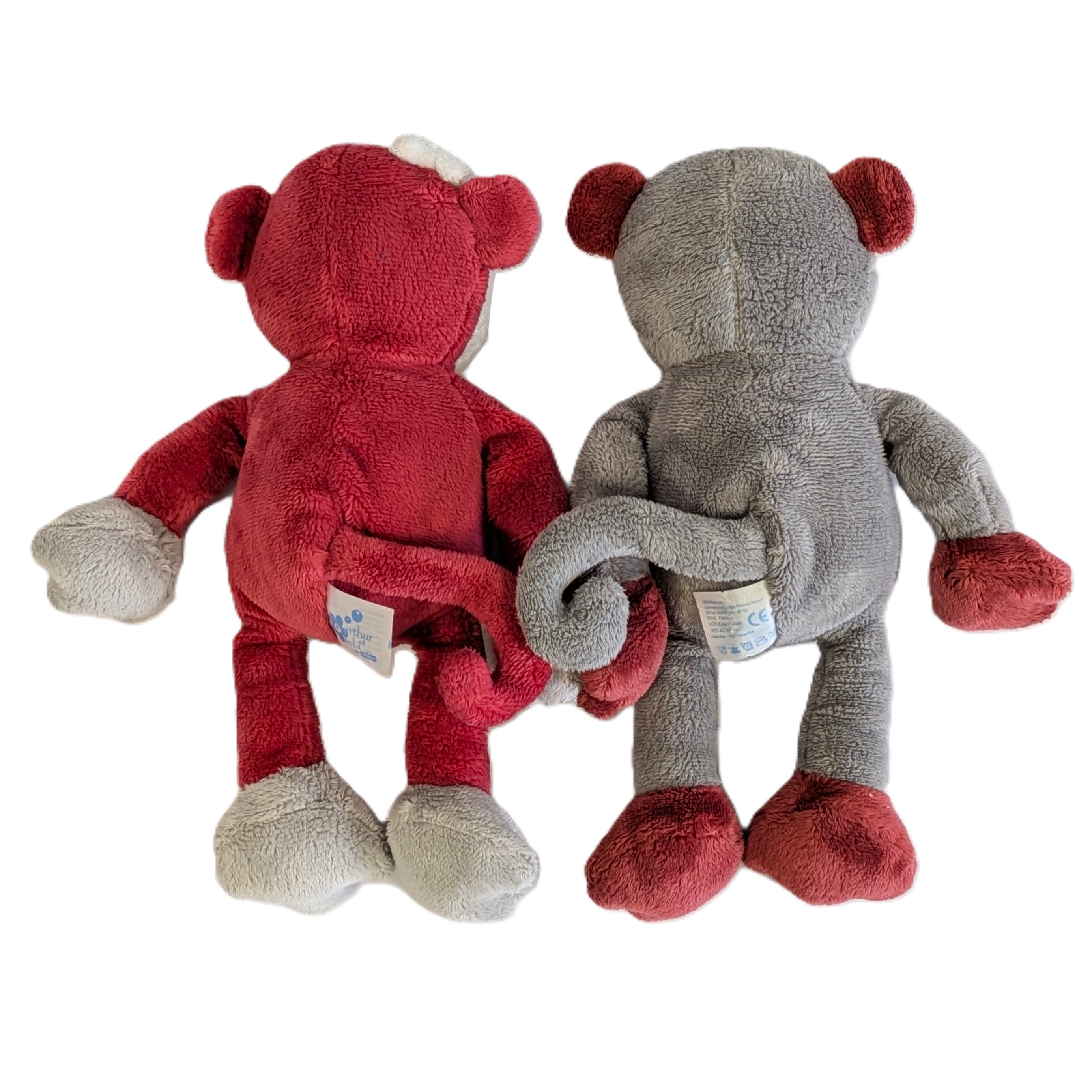 Voir photo 2 de Duo de doudous singes Bébisol - Arthur & Lola - Made in France. Duo de doudous singes Bébisol - Arthur & Lola - Made in France. Comme neuf - Vue 2 -
