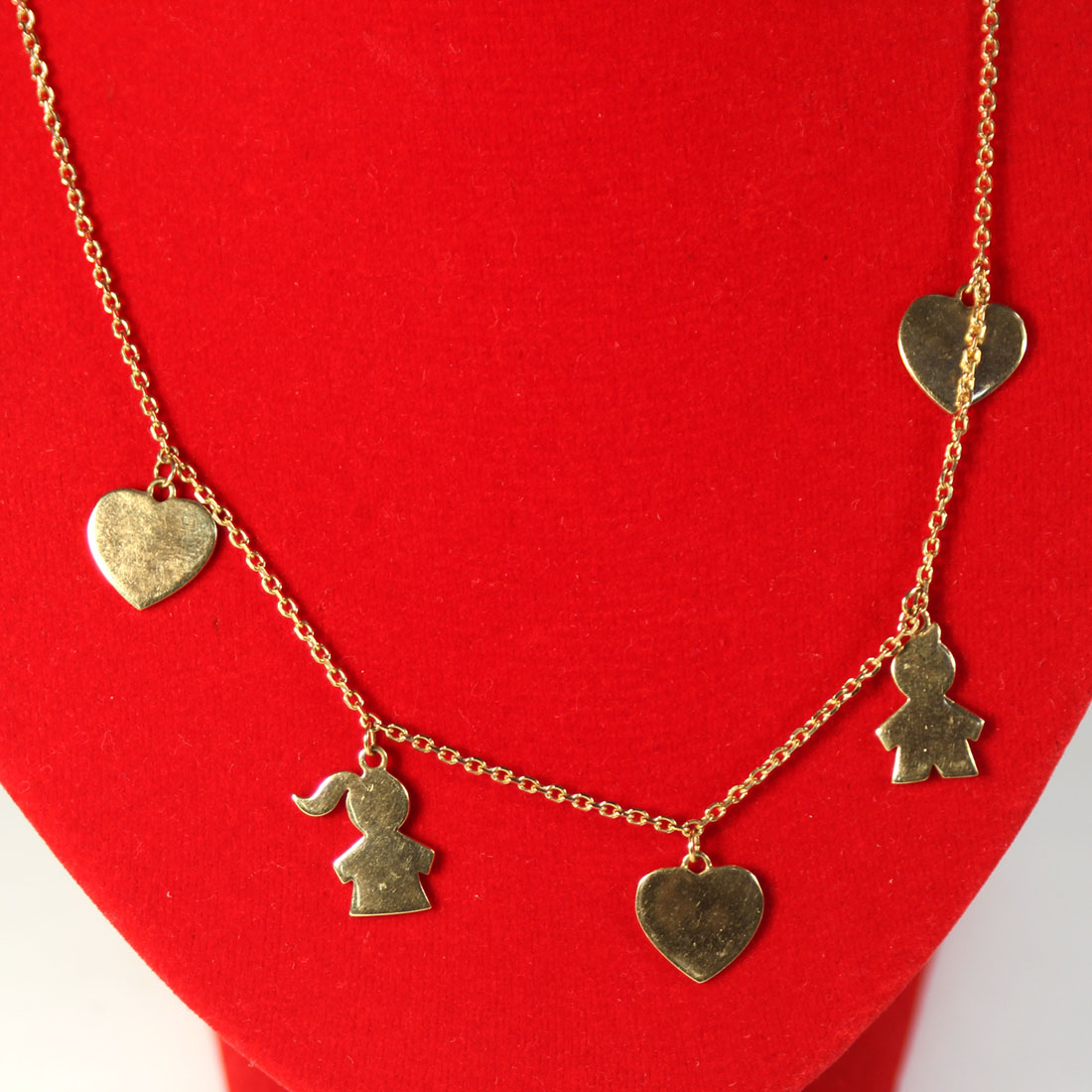 Collier acier doré et boucles d'oreille Bon état - Vue 3 - 