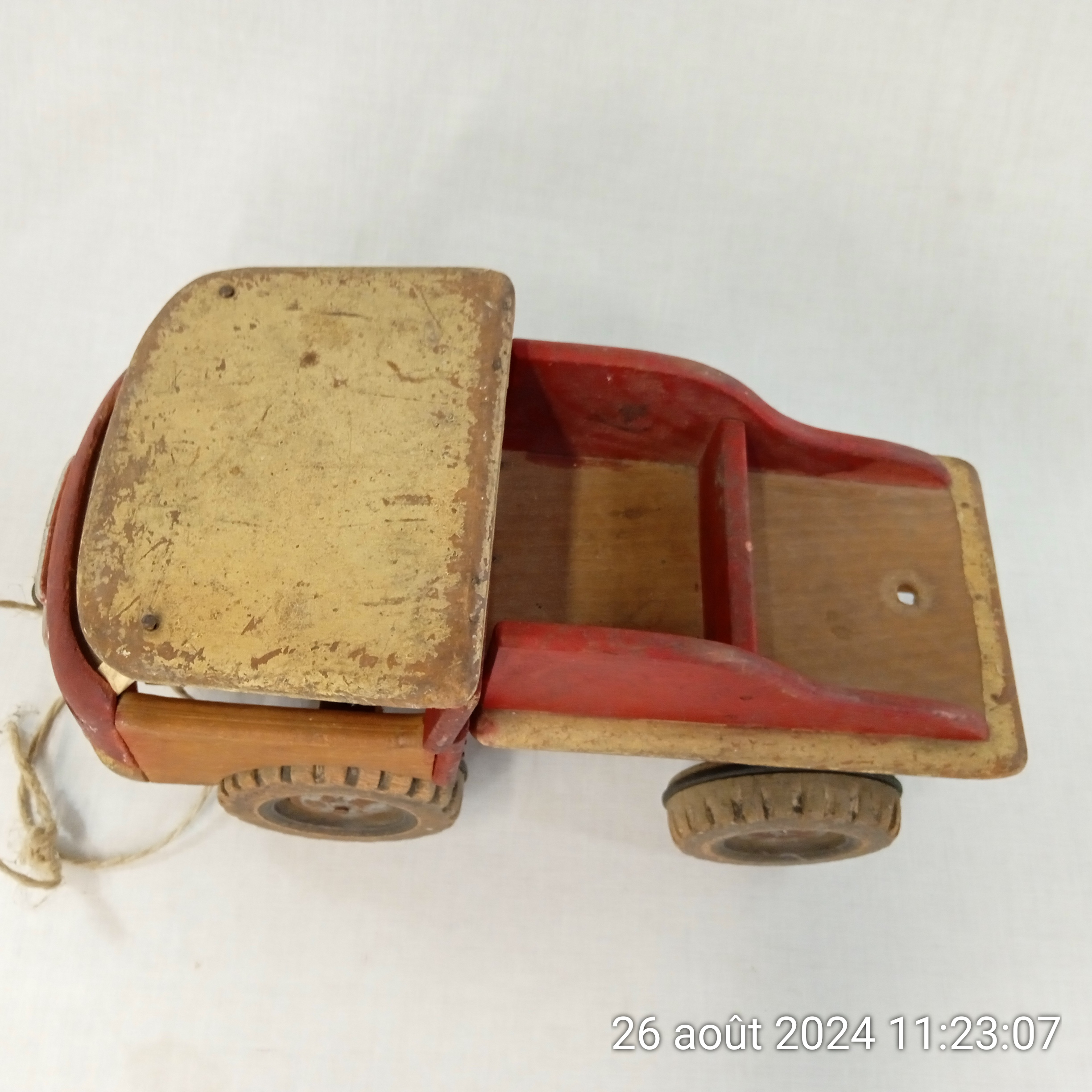 Camion Plateau En Bois Dejou Années 60 – Longueur 41 Cm – Jouet Vintage France