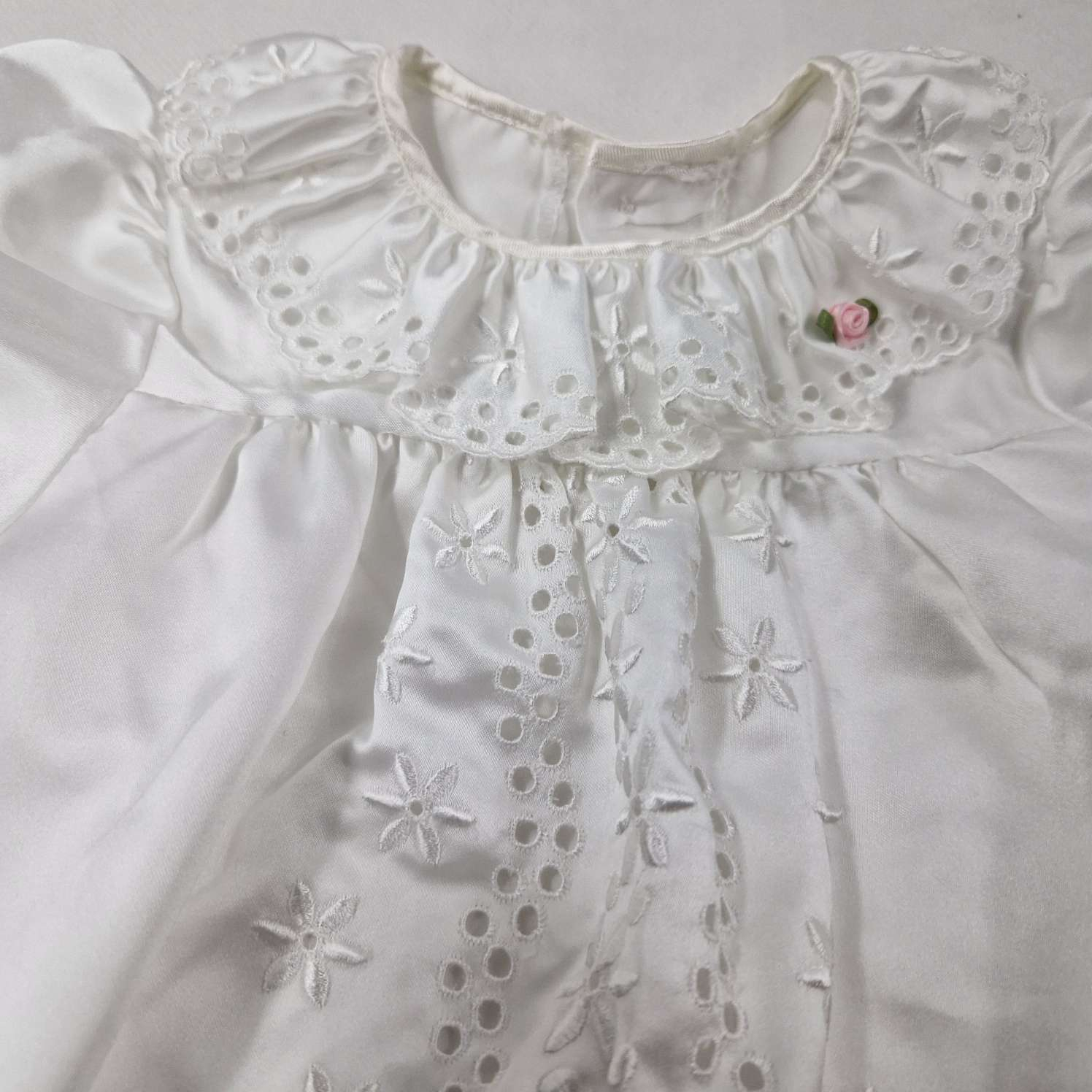 Petite Robe de baptéme blanche Bon état - Vue 6 - 