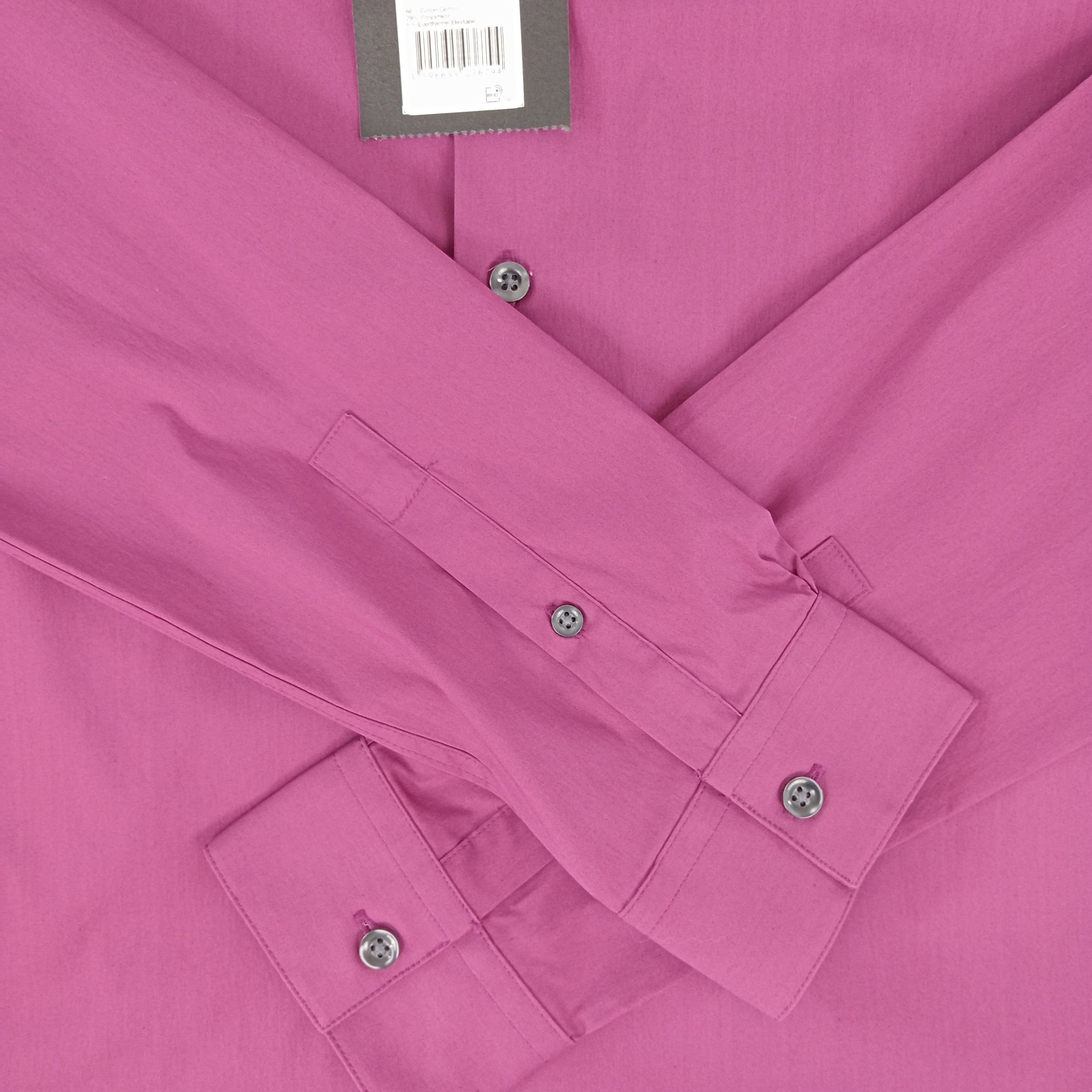 Chemise homme de la marque Célio col classique manches longues de couleur rose framboise taille S (38) - Photo 4