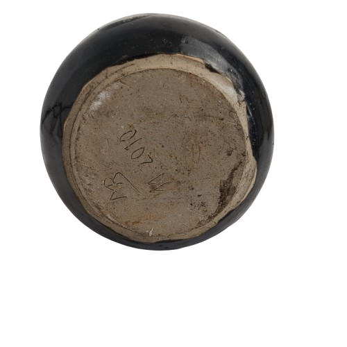 Vase en verre noir avec motifs - Photo 2