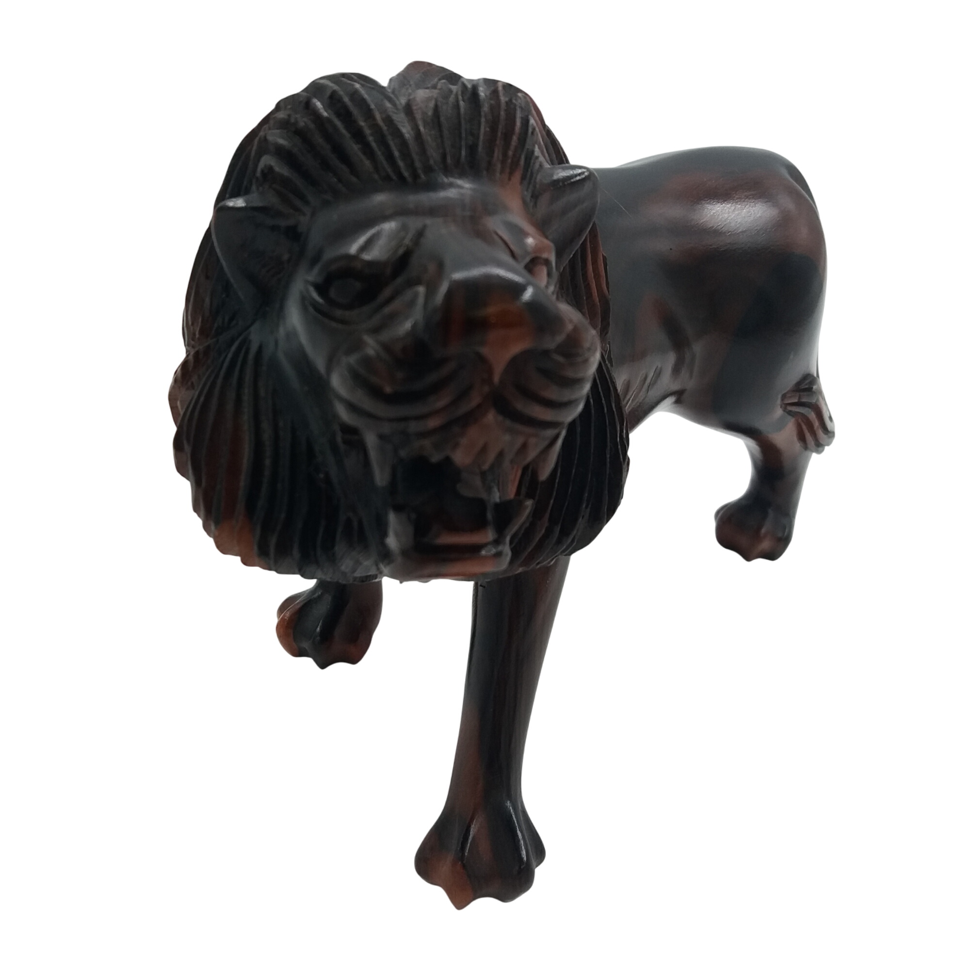 Lion en bois sculpté. Vintage. Très belle facture. - Photo 0
