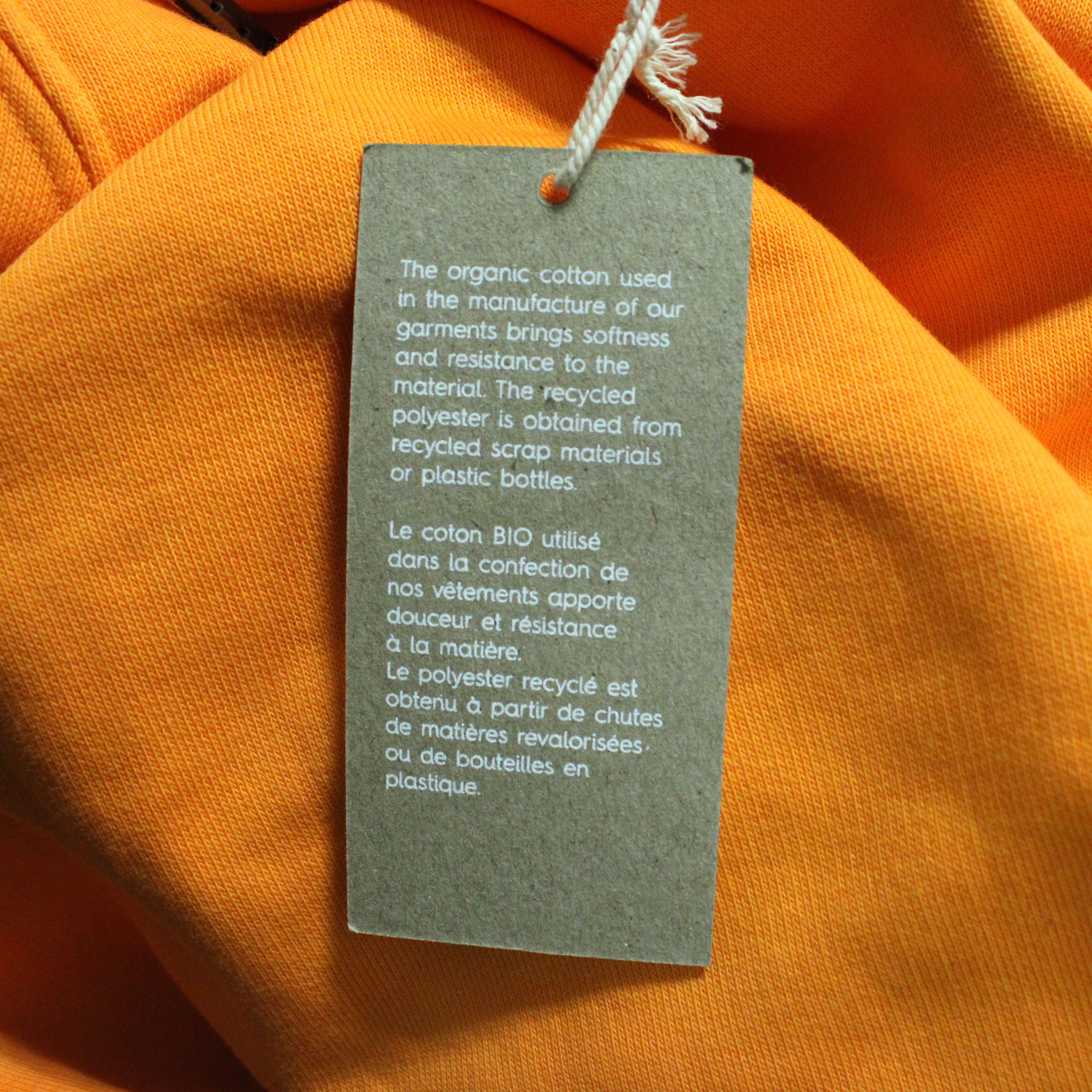 Sweat Mixte à Capuche Orange Coton Bio Taille M - Photo 6