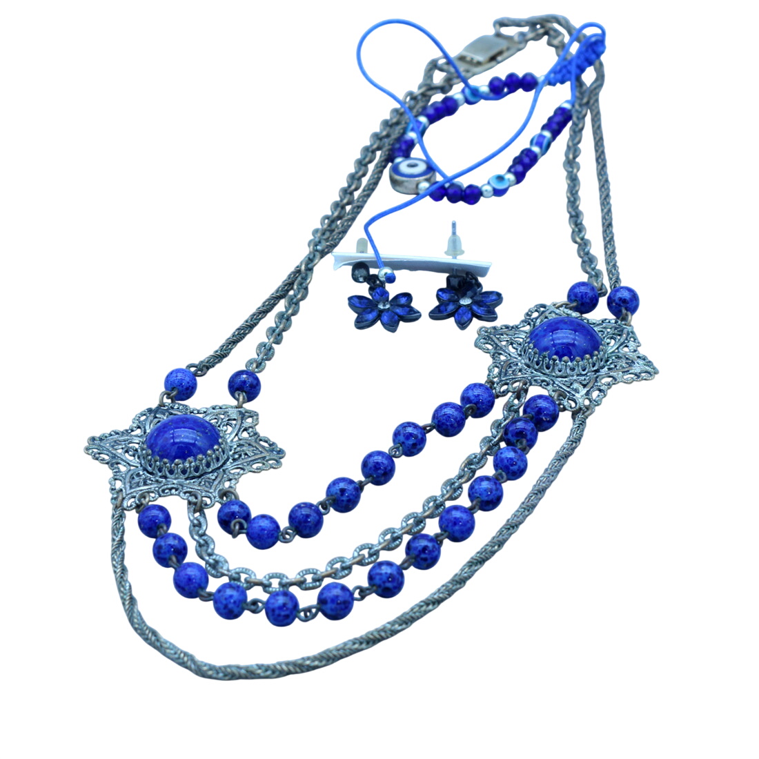 Collier vintage et boucles d'oreille Bon état -  reconditionné disponible sur Label Emmaüs
