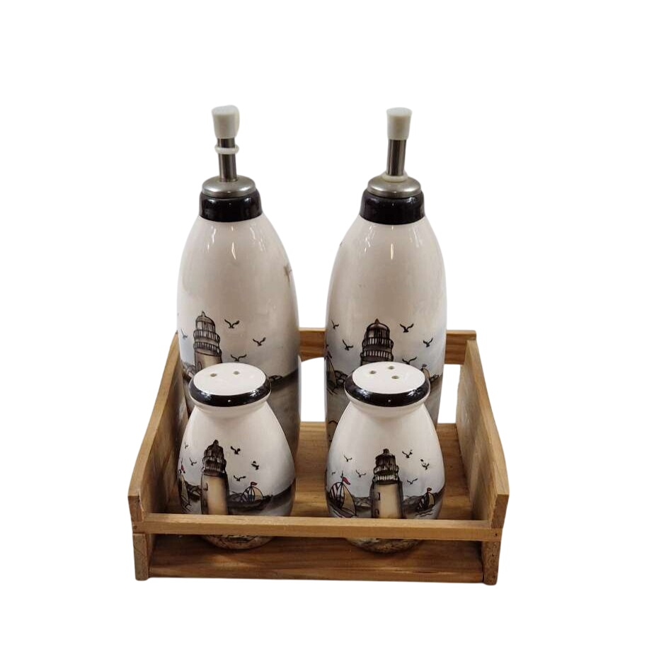 Set à condiments huile vinaigre sel poivre Comme neuf -  reconditionné disponible sur Label Emmaüs