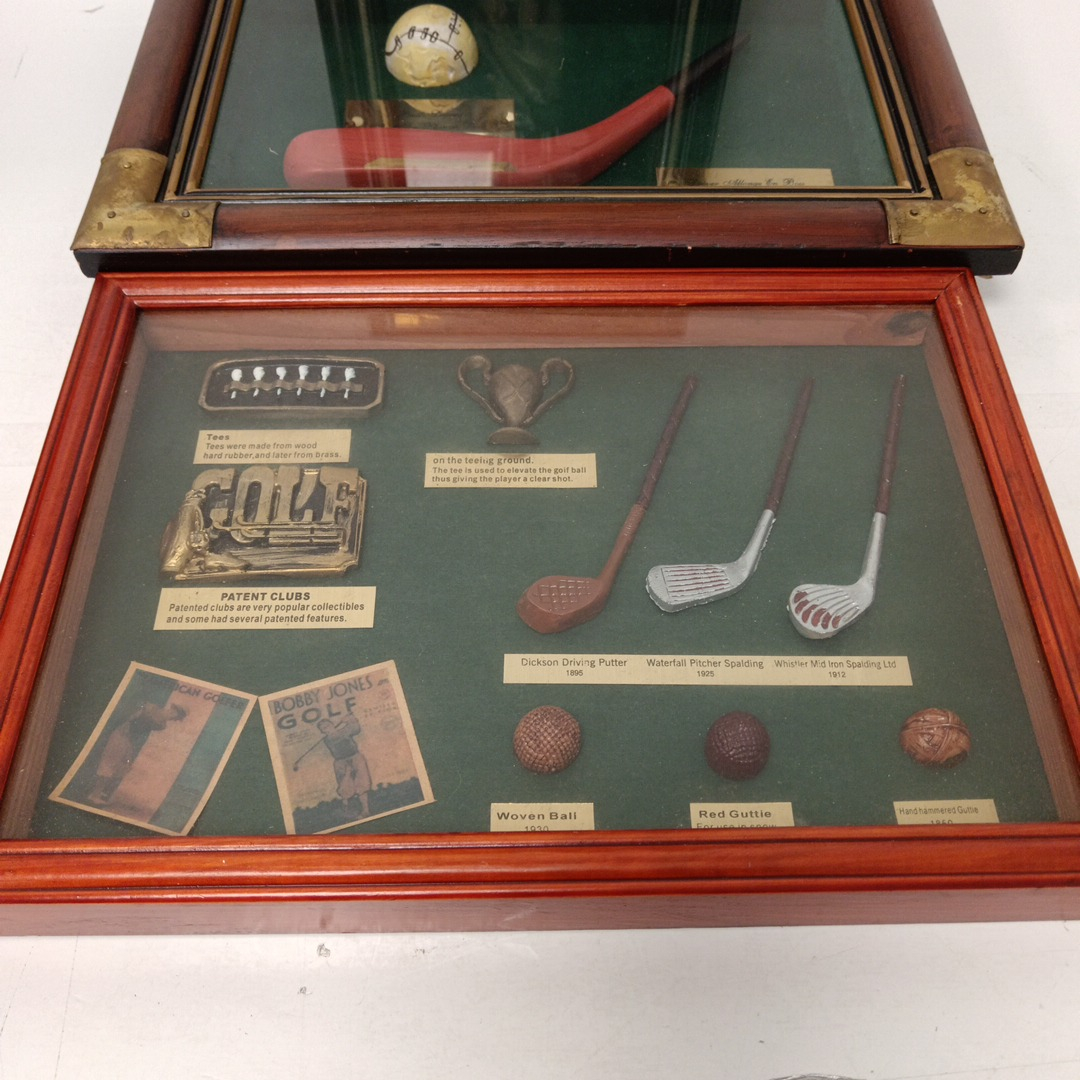 3 cadres vitrine amateurs de Golf  - Vue 2 - 