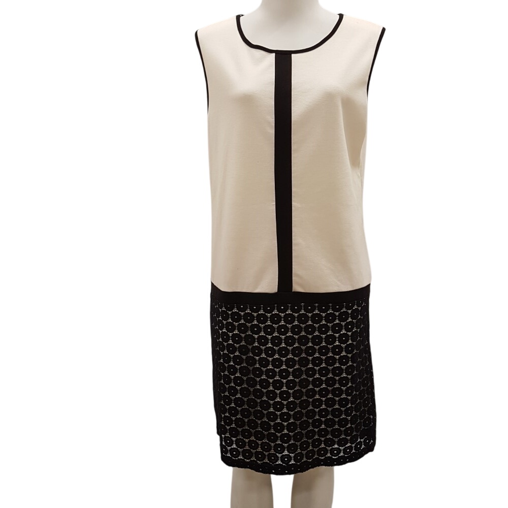 Robe blanche  dentelle noire - K WOMAN - Taille 42 - kwoman - Modalova