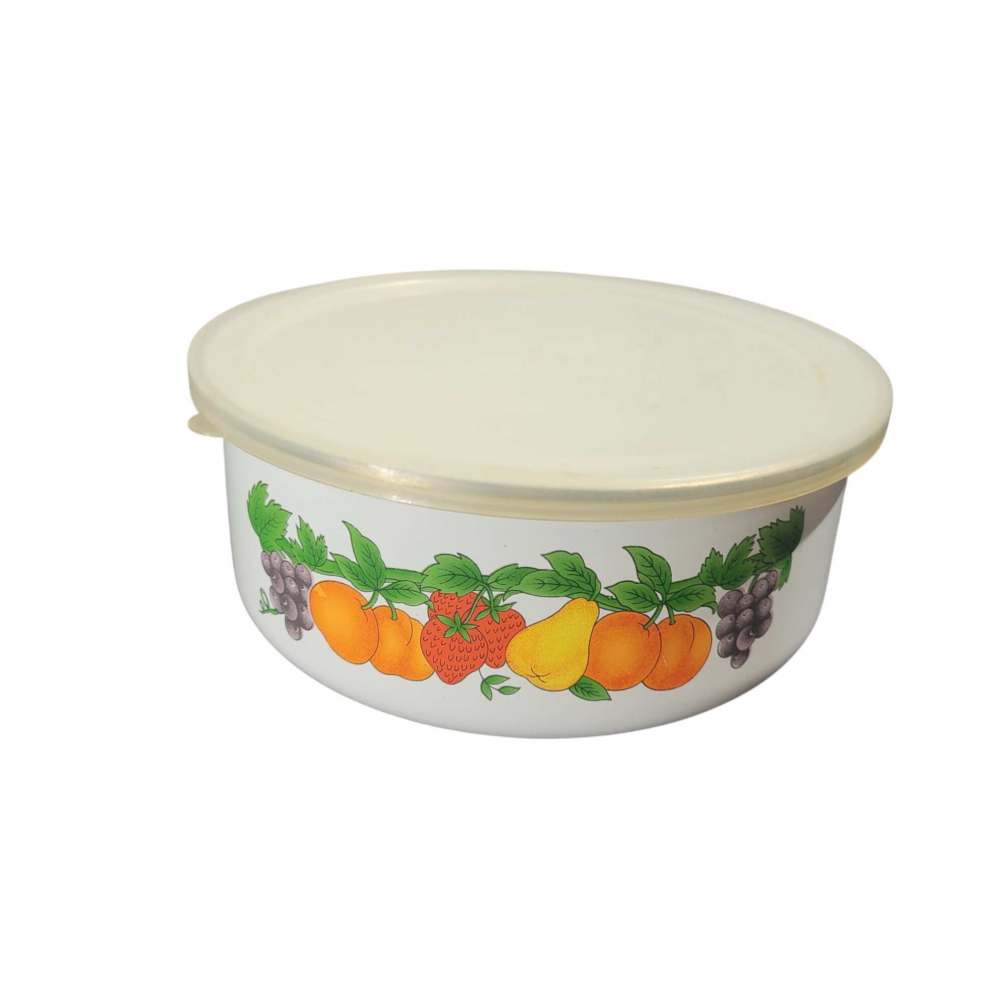 Acheter Boîte de conservation vintage en métal émaillé – Décor Fruits Très bon état - 10,00 € Boîte de conservation vintage en métal émaillé – Décor Fruits Très bon état - reconditionné disponible sur Label Emmaüs