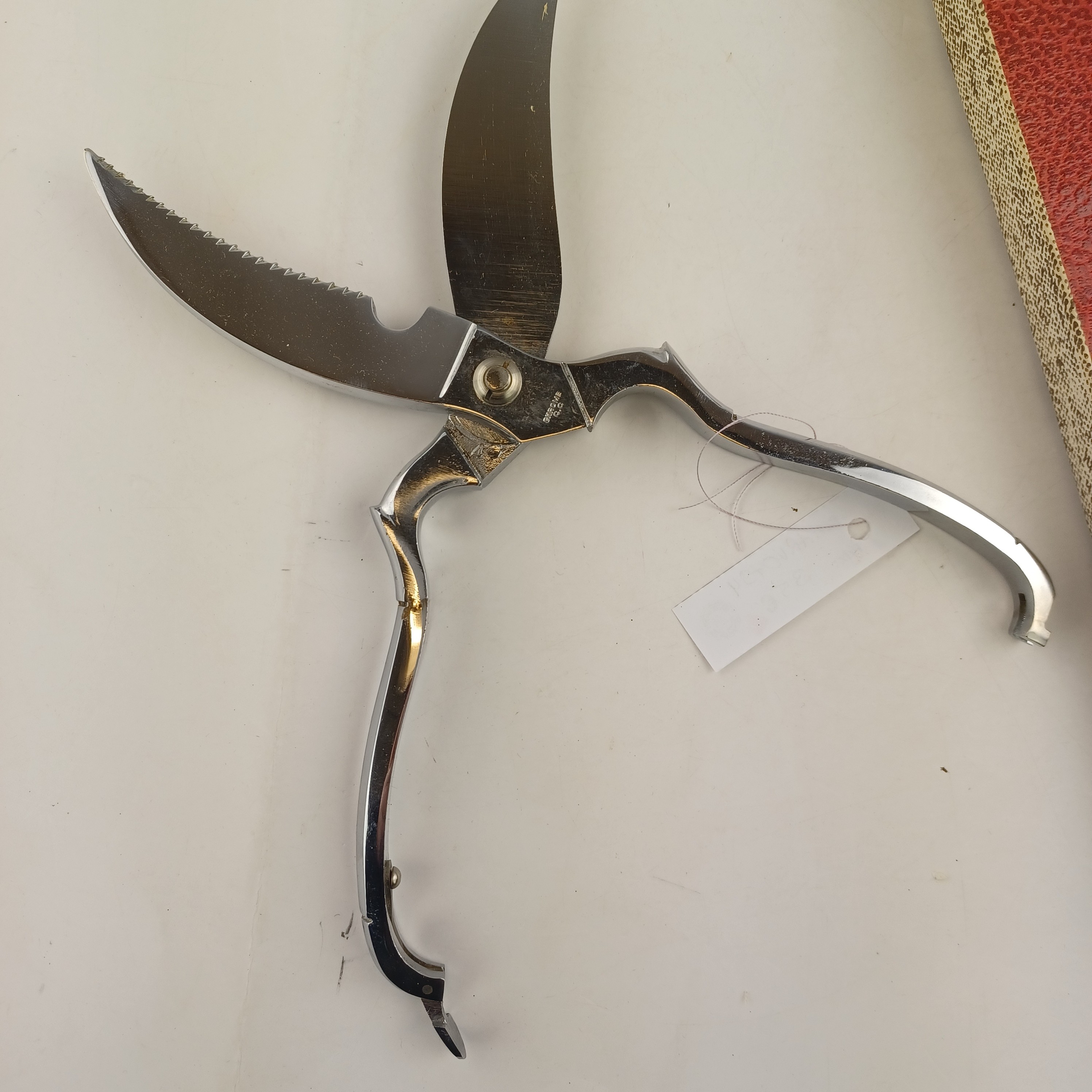 Sécateur ancien Chrome C.C. de 24 cm dans sa Boîte d’origine Très bon état - Vue 4 - 