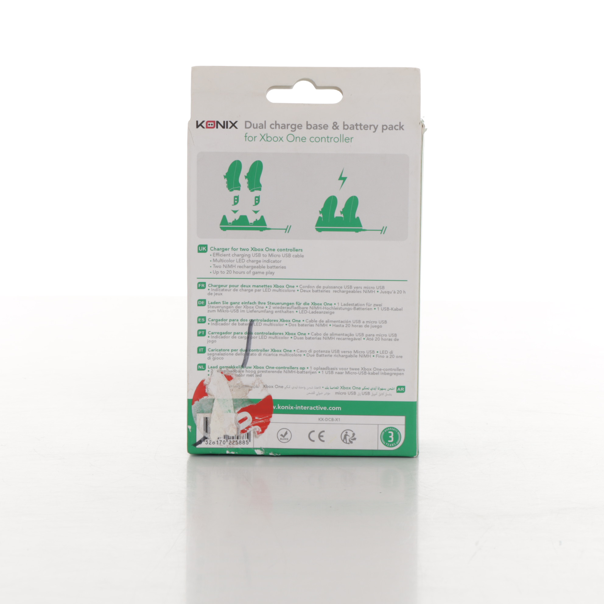 Double station de charge + 2 batteries pour manettes Xbox One - KONIX - Photo 1