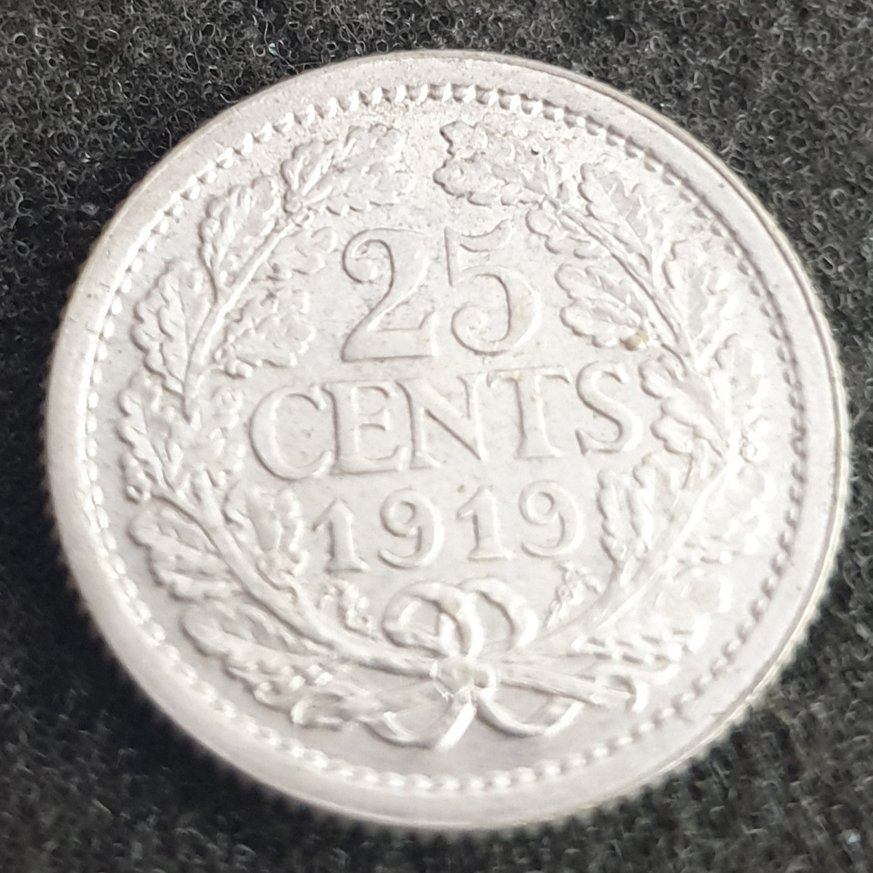 MONNAIE, PAYS-BAS, WILHELMINA I 25 Cents - 1919 SPL - Photo 0