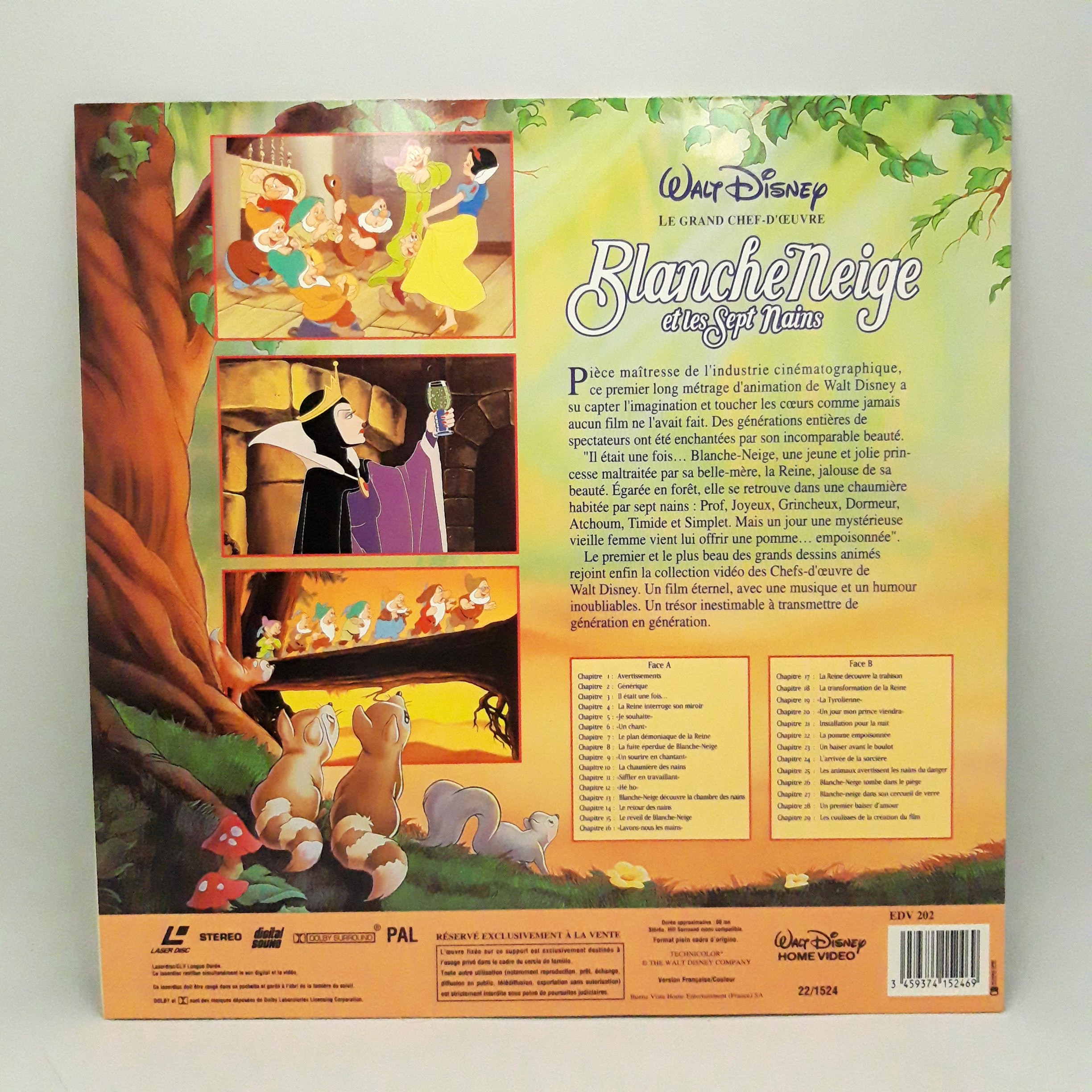 Laser Disc Walt Disney 'Blanche neige et les sept nains' 22/1524 version française Comme neuf - Vue 2 - 