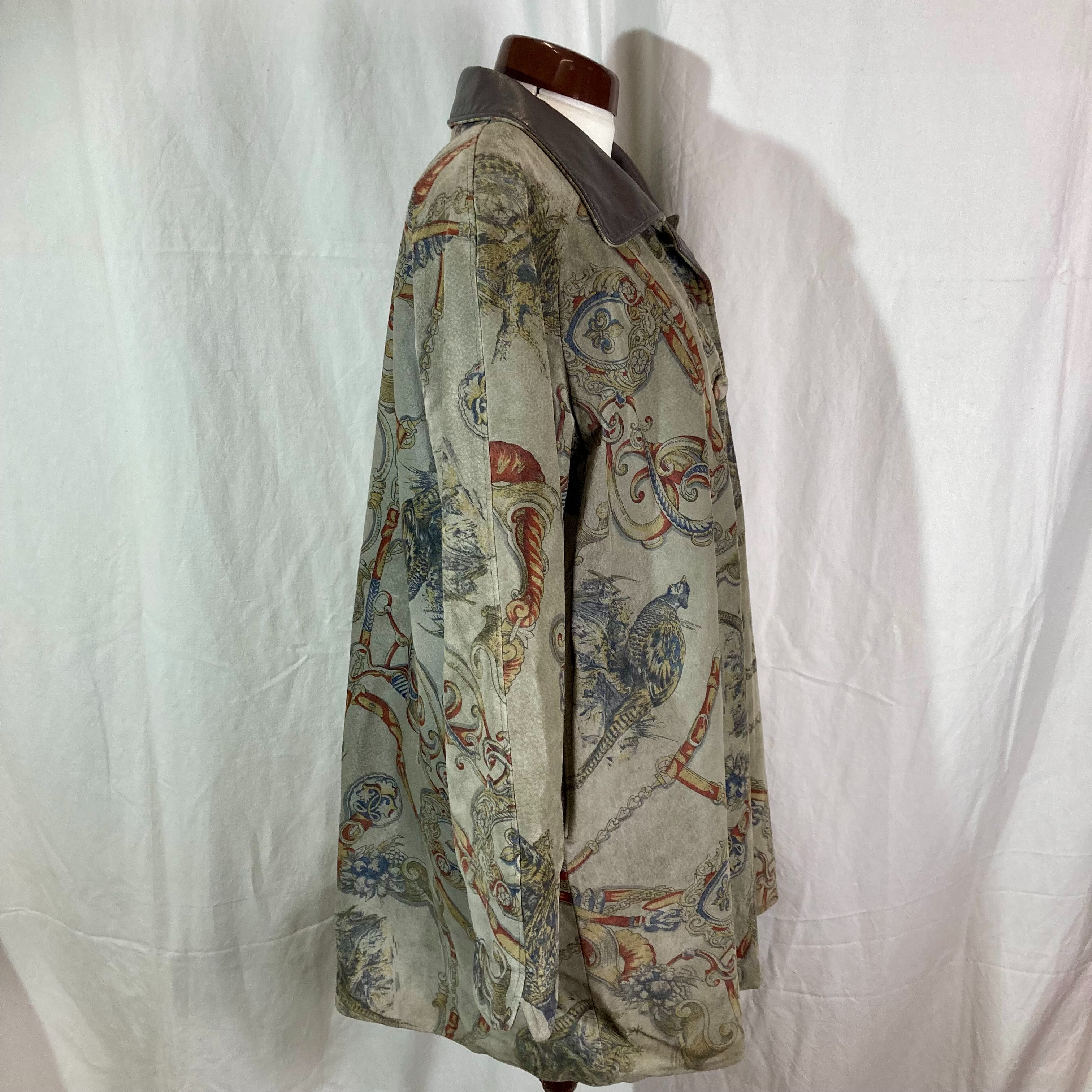 Manteau femme 80's/90's imprimé tapisserie baroque T.M  - Vue 2 - 