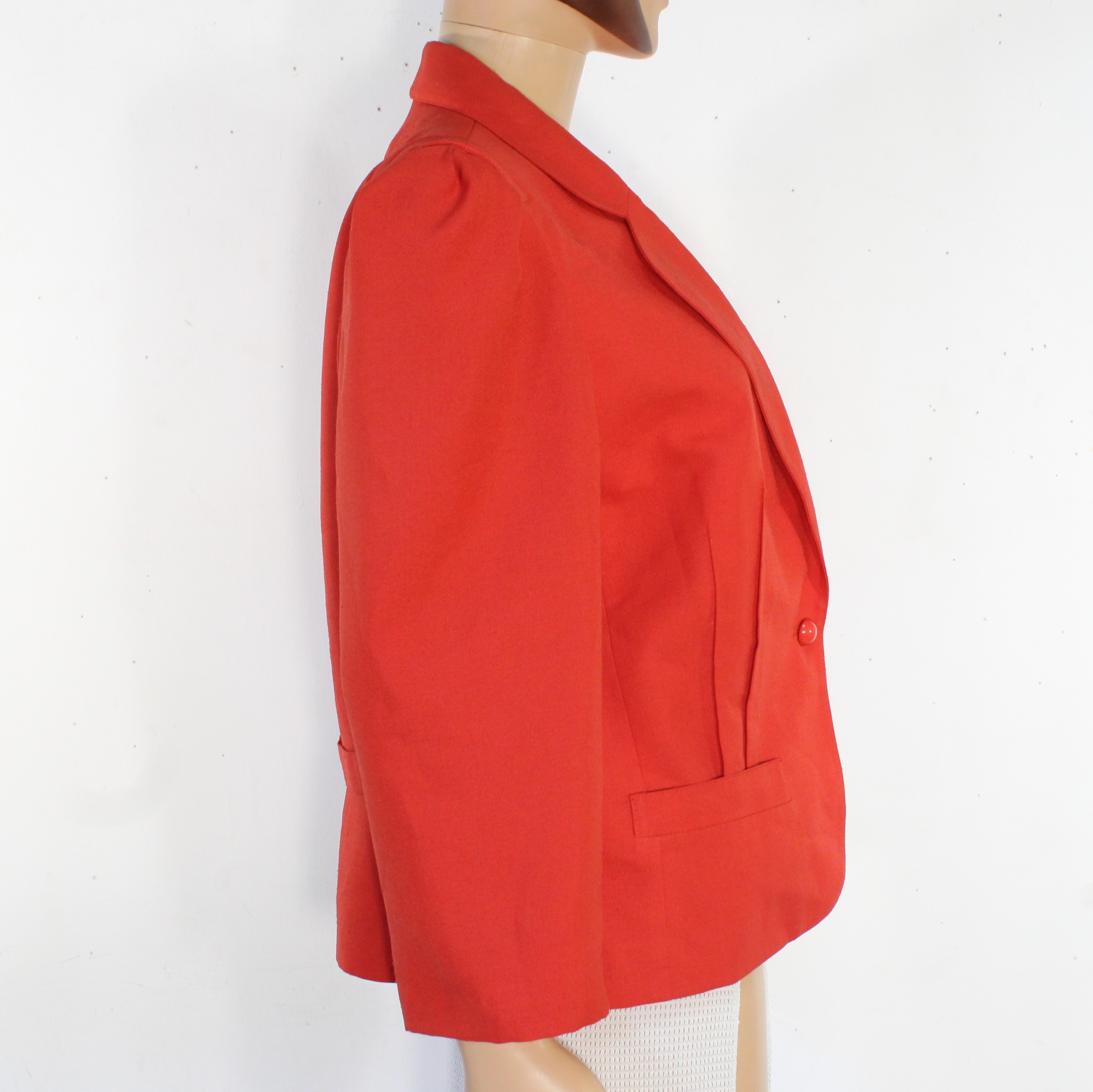 Veste Vintage Femme Rouge DELUXE FRANCE Taille Estimée L  - Vue 3 - 