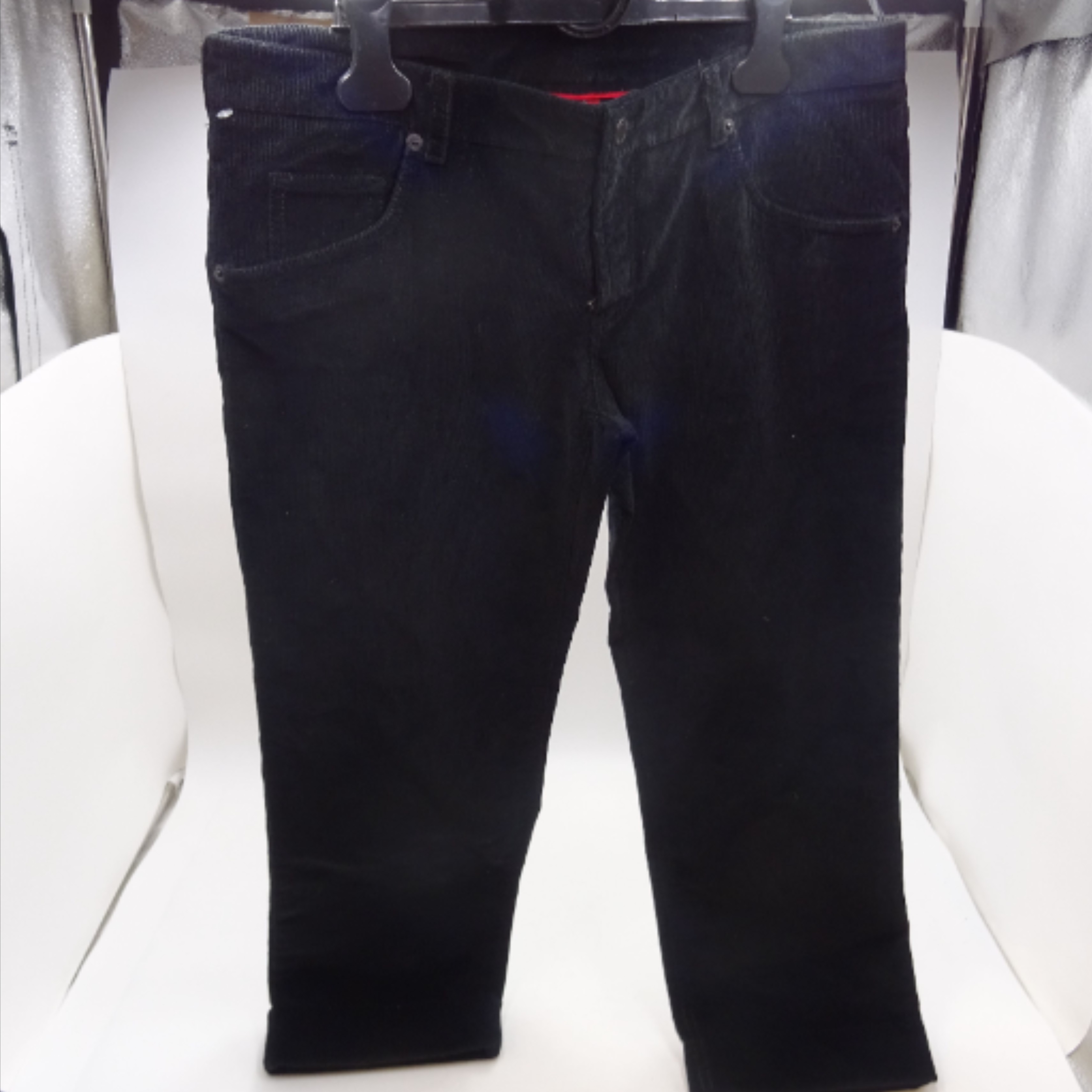 Pantalon femme en velours noir PRADA. TAILLE 42 Bon état - Vue 2 - 