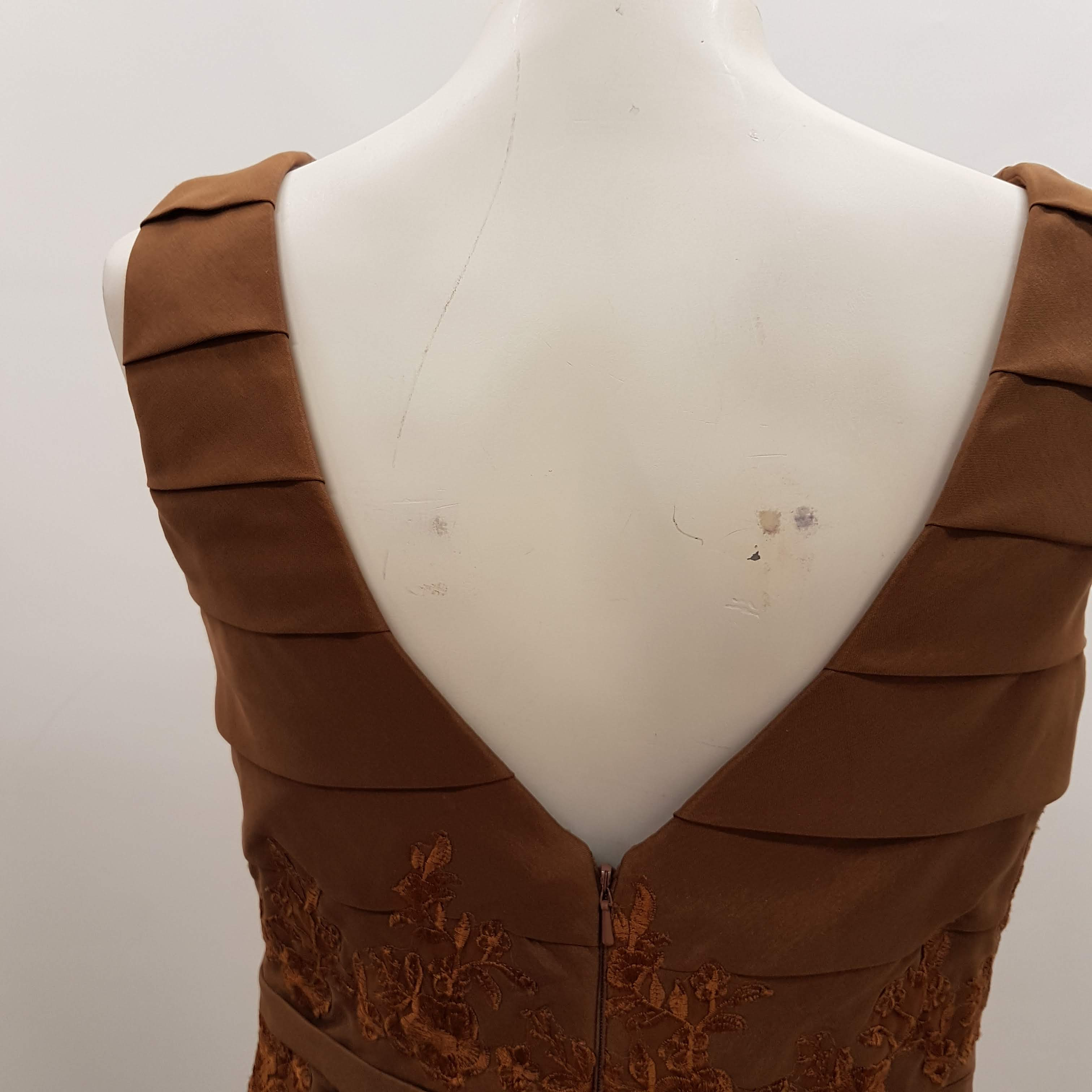 Robe de fête marron style taffetas - IZIDRESS - Taille XS - Photo 5