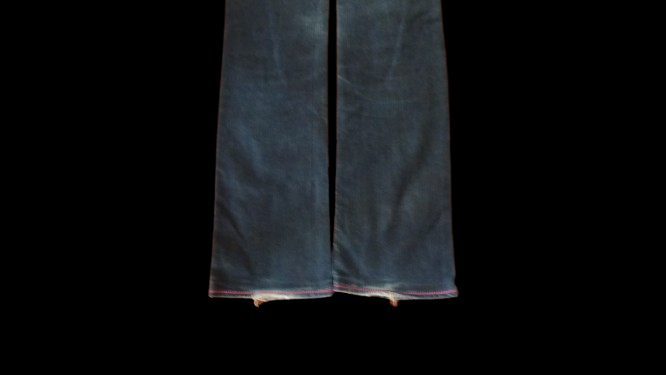 Jeans Versace bleu et coutures rose fuschia pour femme - taille 42  - Vue 6 - 