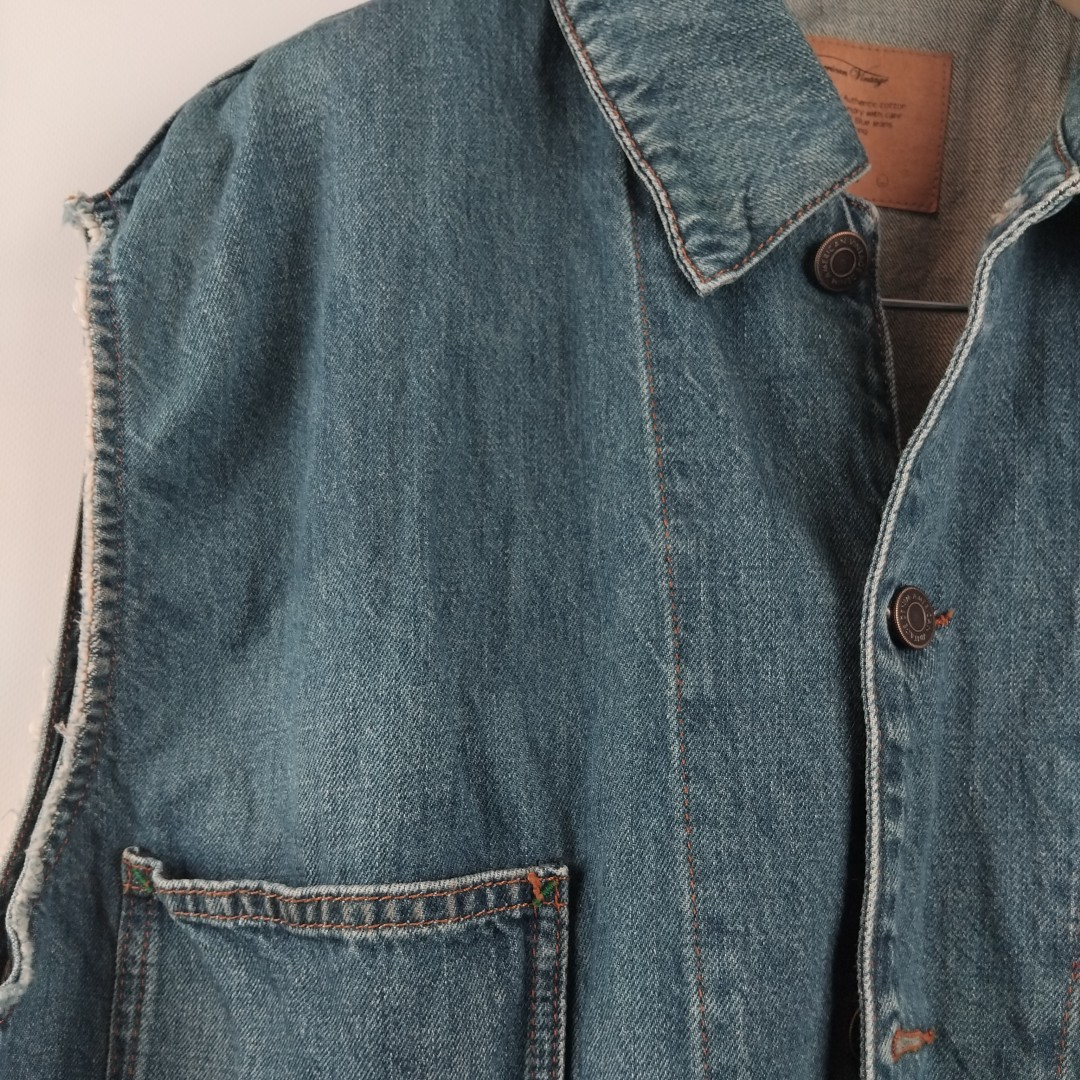American Vintage - Veste bleue en jeans sans marche authentic coton - Taille U - Photo 1
