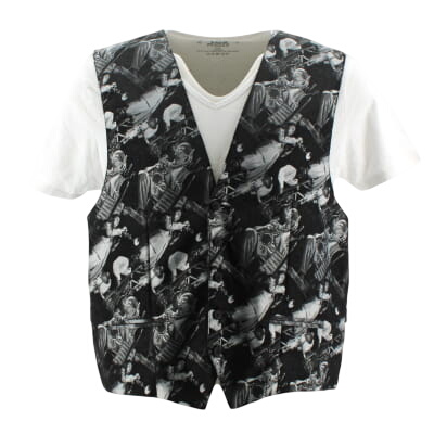 Gilet de costume noir imprimé - Homme - Men's Actve Life - Taille XL Bon état -  reconditionné disponible sur Label Emmaüs