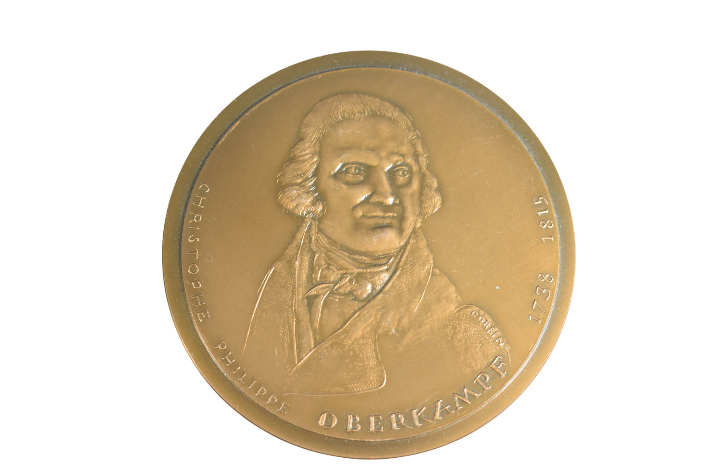 Médaille en bronze MDP Confucius, hommage à Christophe-Philippe OBERKAMPF, fondateur de la manufacture royale JOUY en JOSAS, monnaie de Paris, diamètre 8,1 cm. - Photo 0