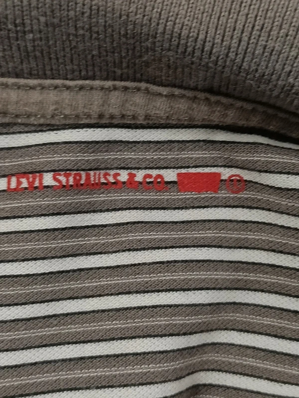 Polo Levi’s rayé gris manches courtes col contrasté casual vintage Très bon état - Vue 11 - 