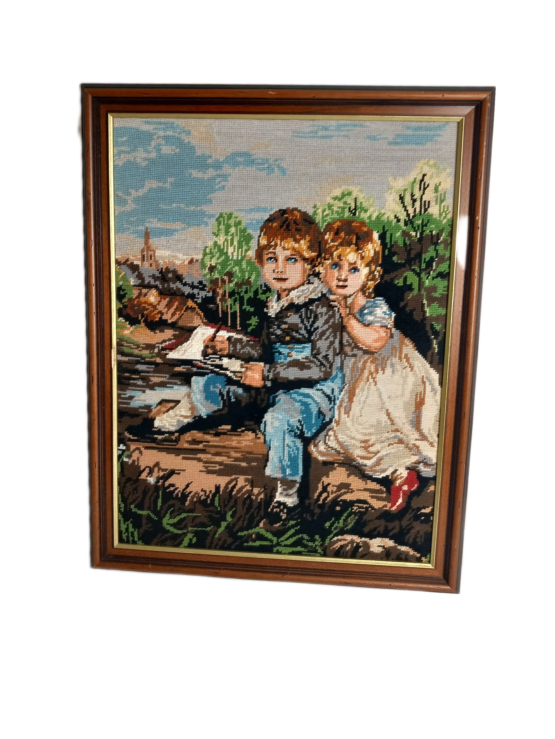 Tableau Canevas Vintage En Tapisserie - Très bon état - Photo 9